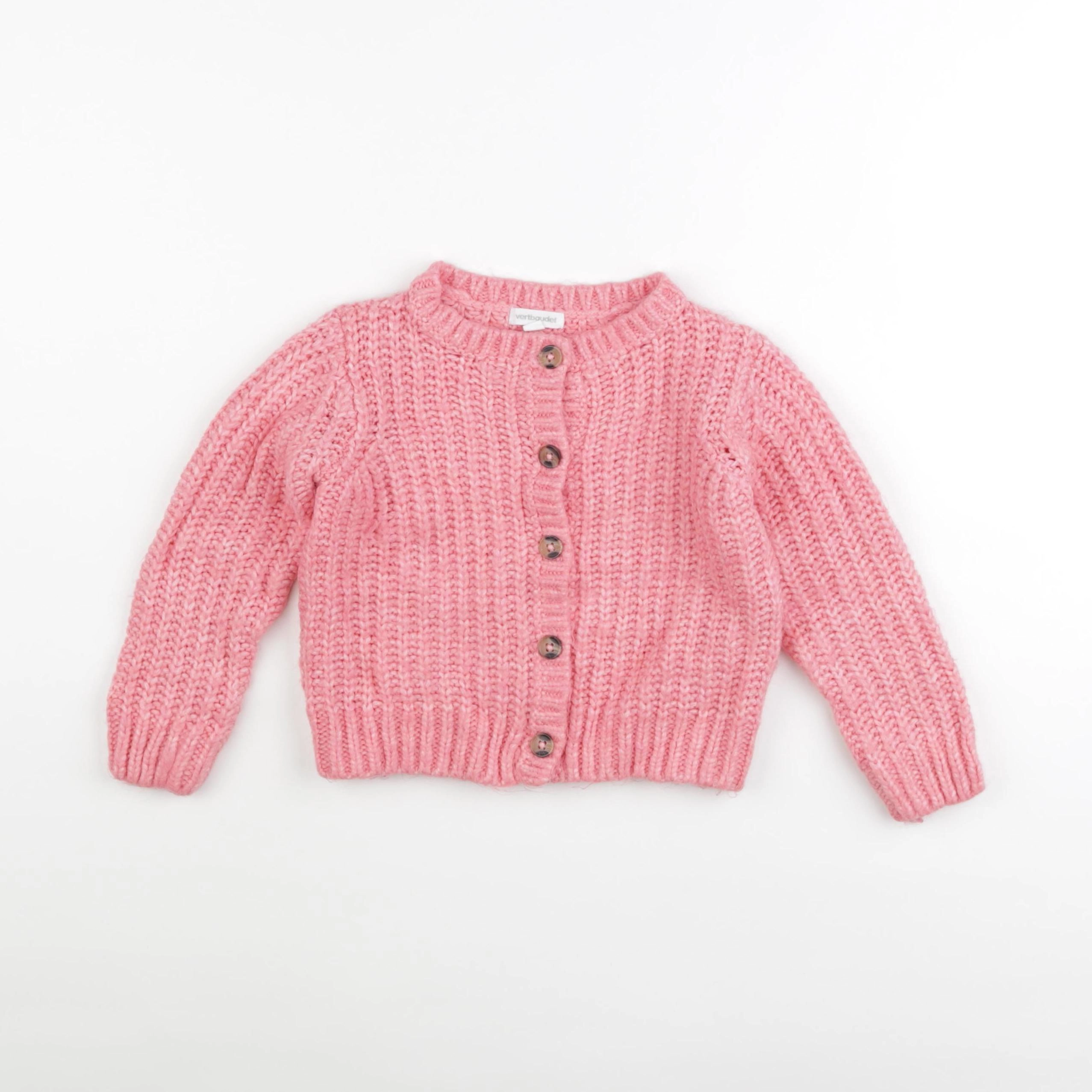 Vertbaudet - gilet rose - 4 ans