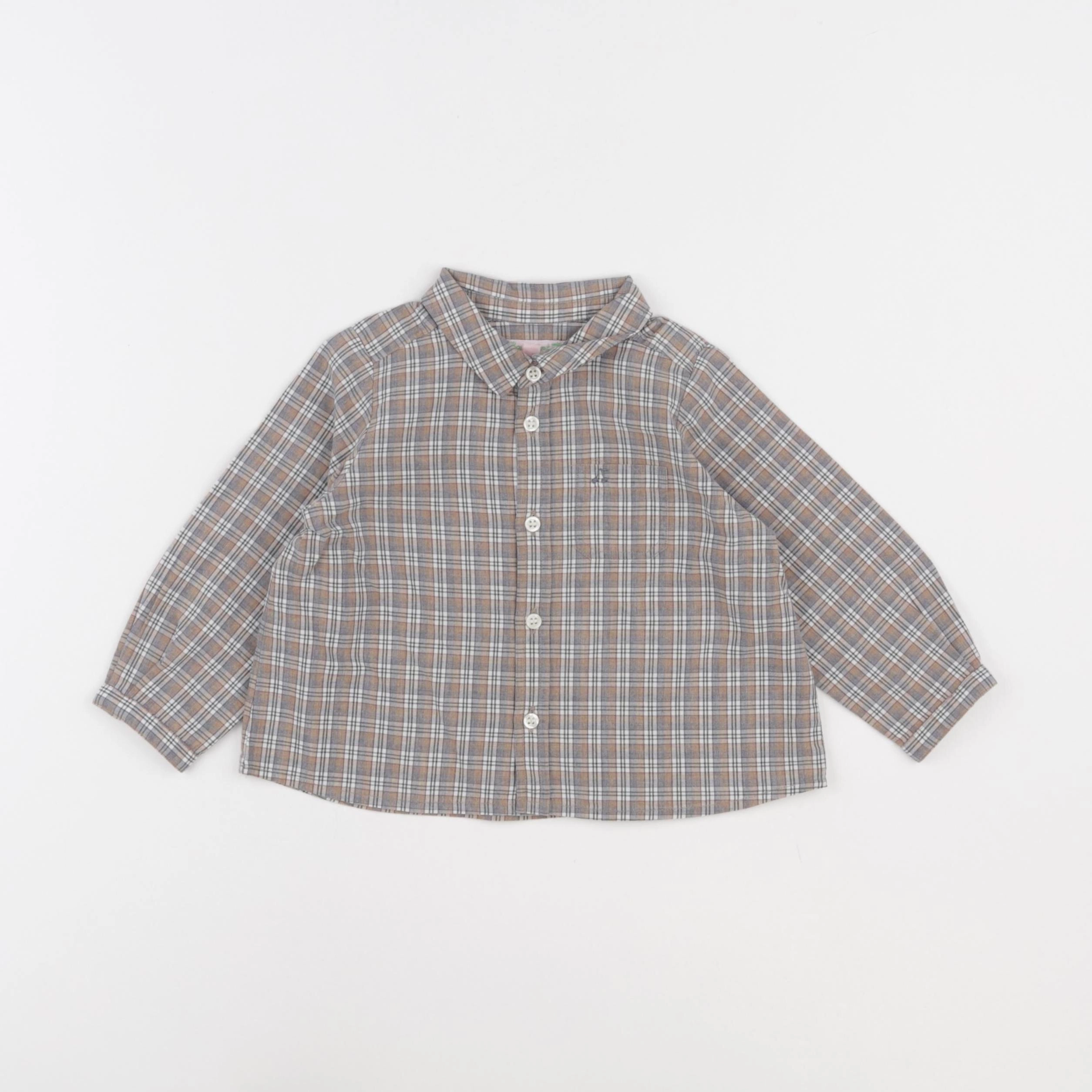 Bonpoint - chemise gris - 12 mois
