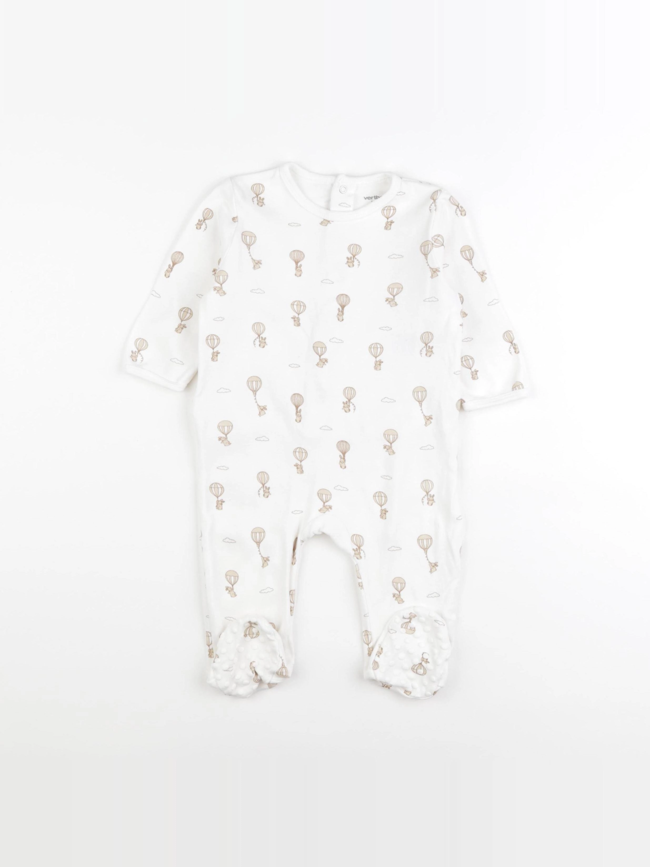 Vertbaudet - pyjama coton blanc - 9 mois