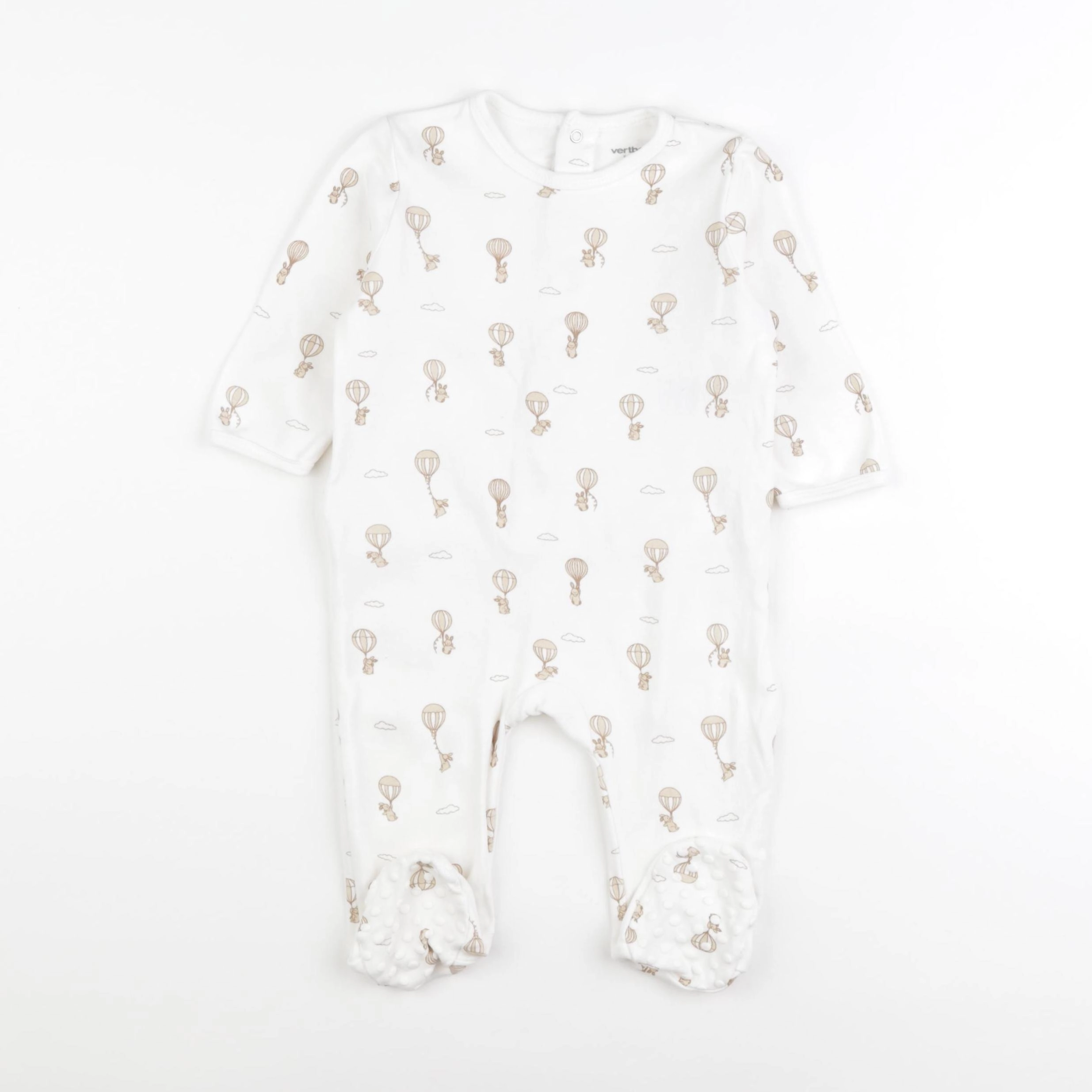 Vertbaudet - pyjama coton blanc - 9 mois