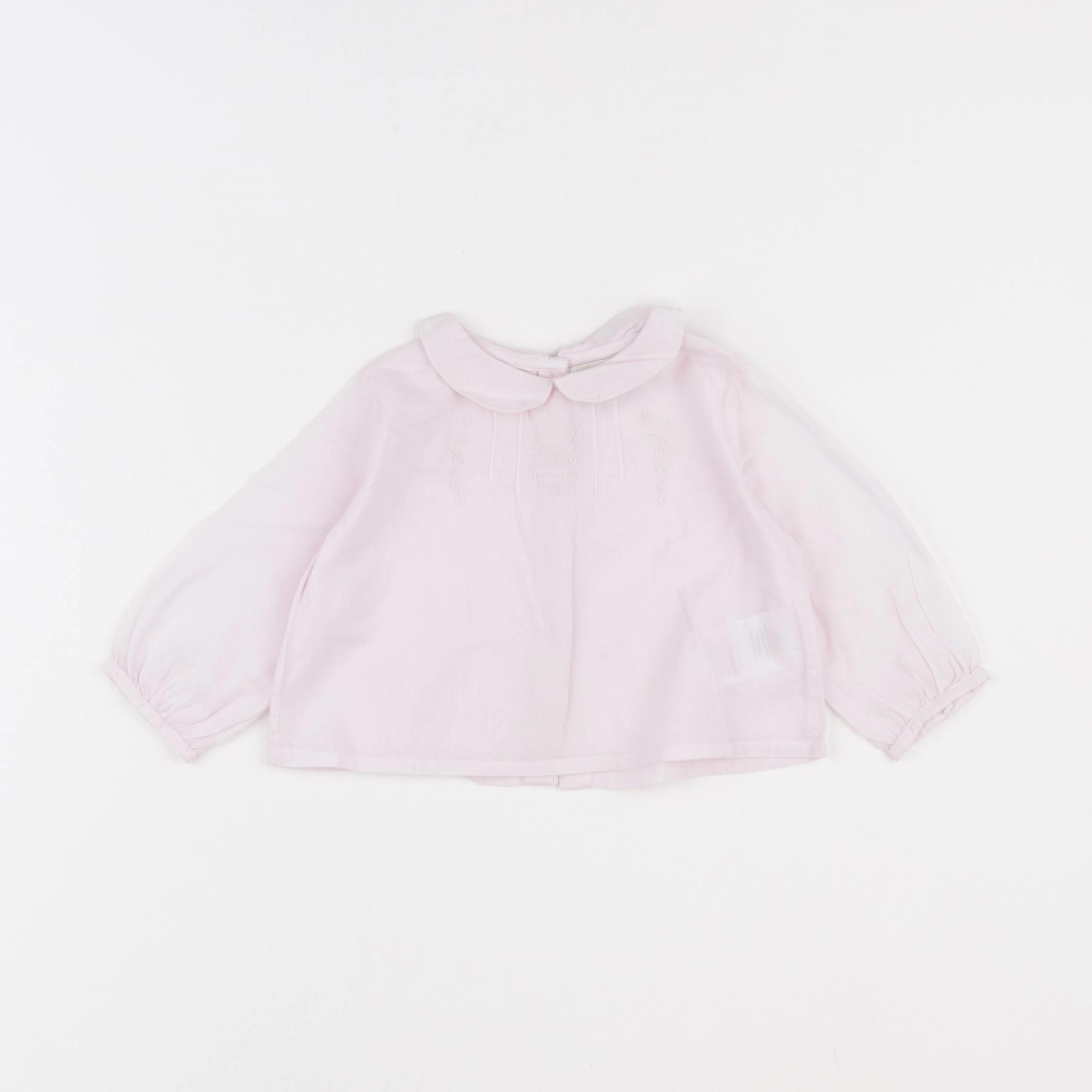 Bonnet à Pompon - blouse rose - 6 mois
