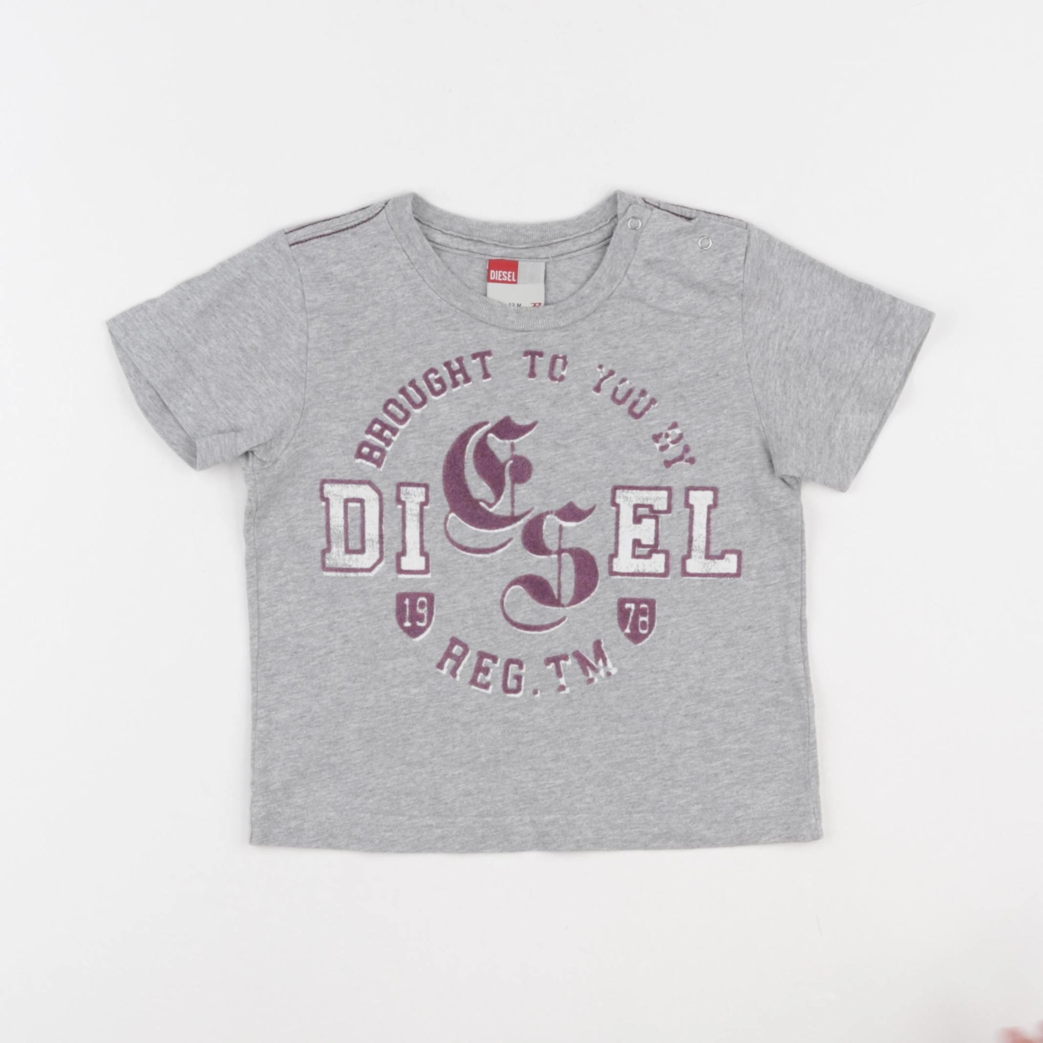 Diesel - tee-shirt gris - 12 mois