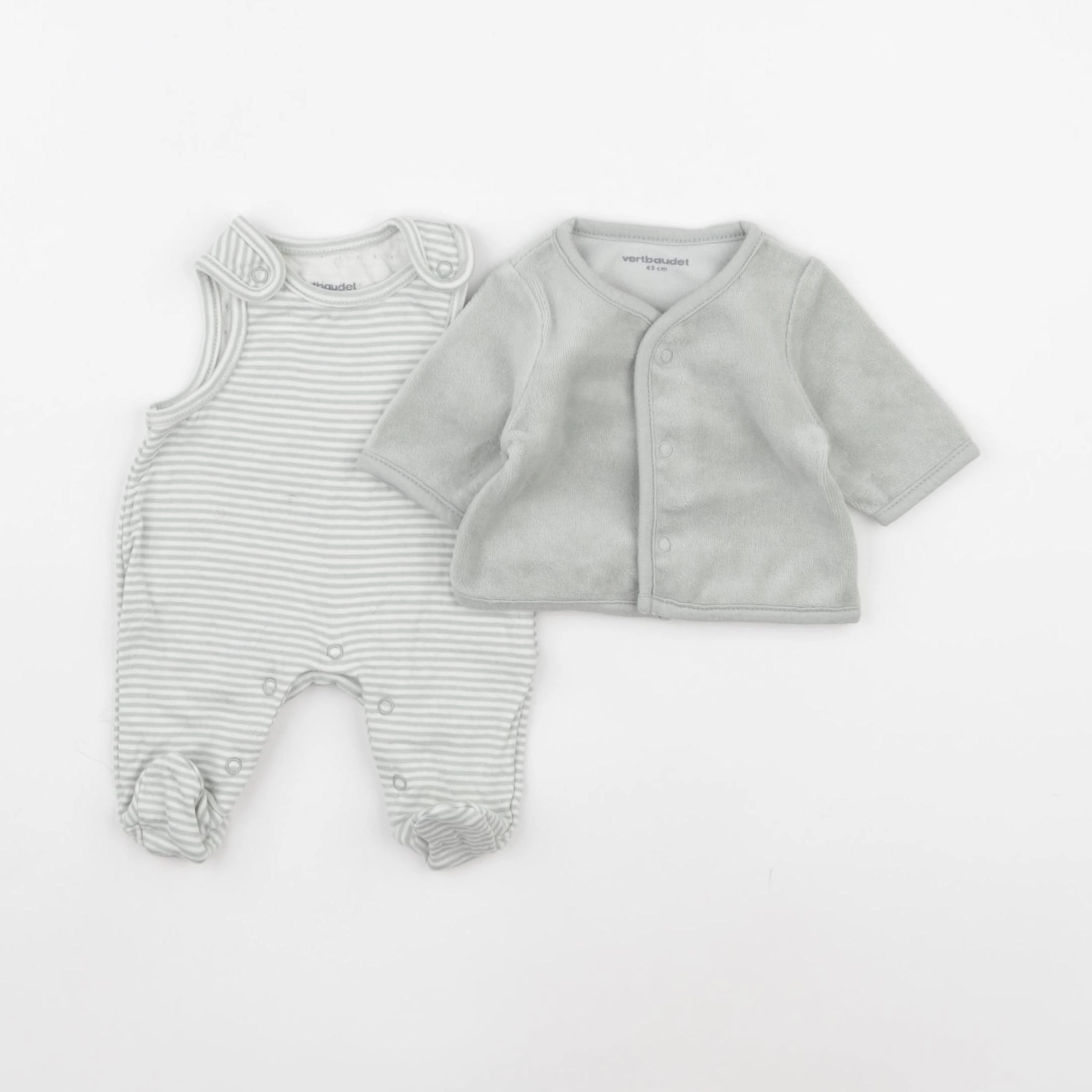 Vertbaudet - pyjama velours vert - Prématuré