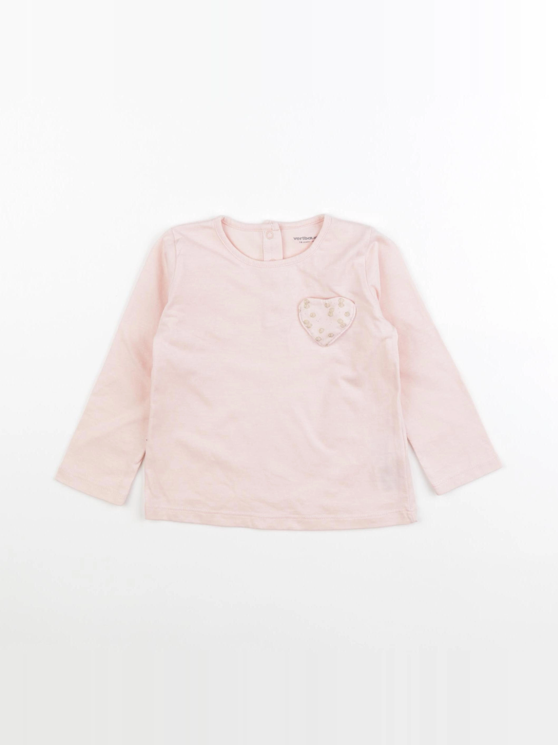 Vertbaudet - tee-shirt rose - 18 mois