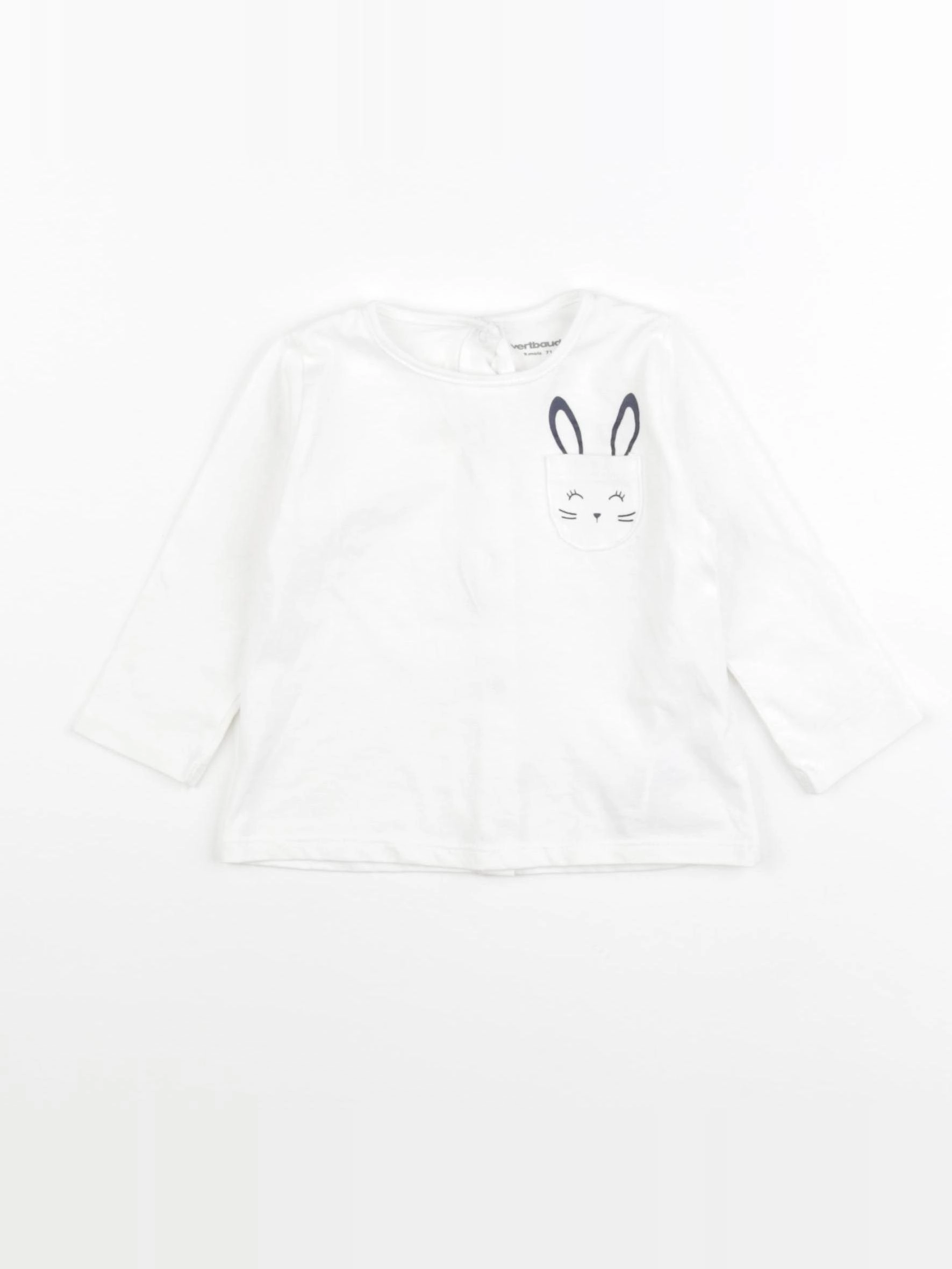Vertbaudet - tee-shirt blanc - 9 mois