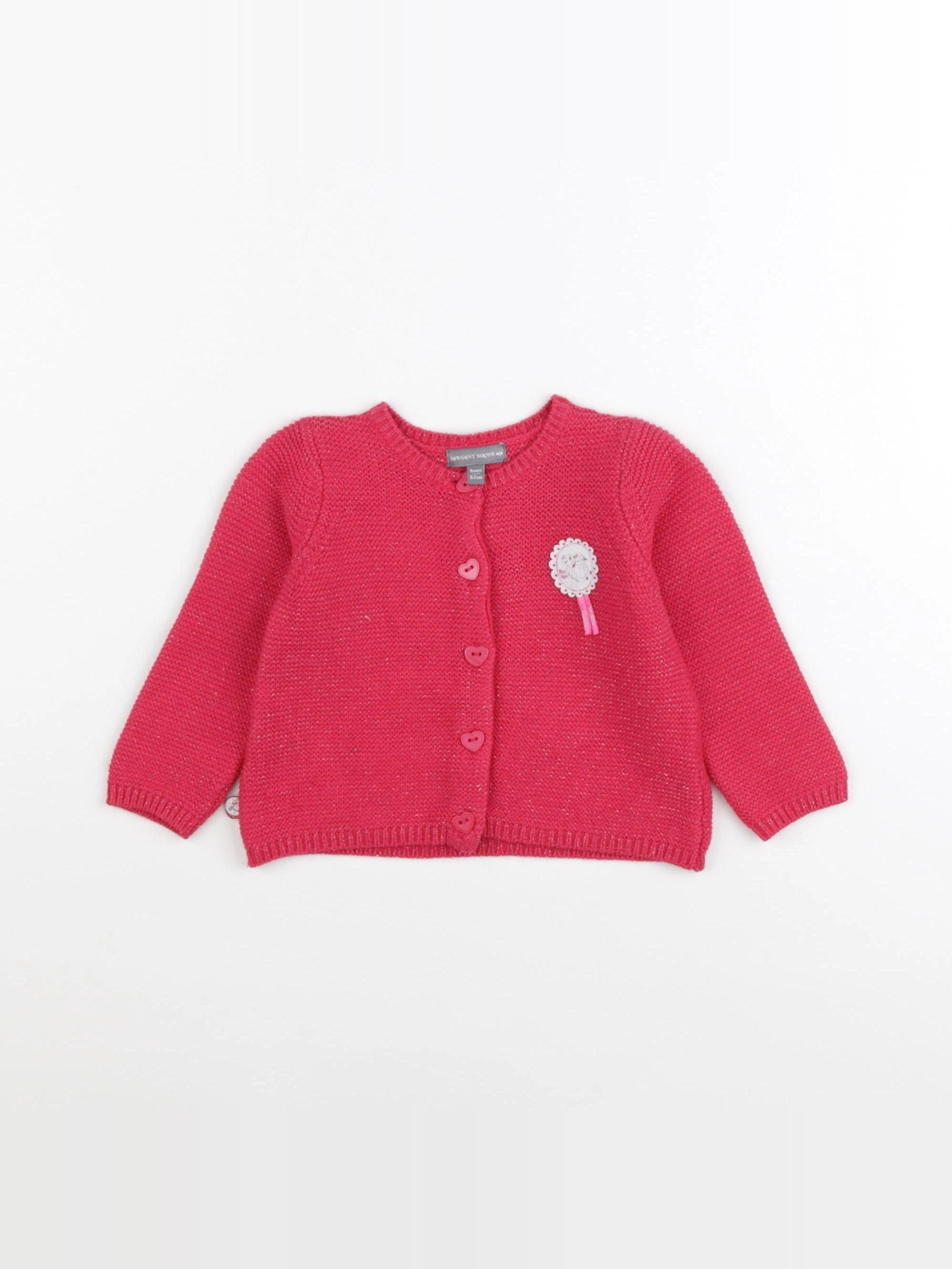 Sergent Major - gilet rose - 6 mois