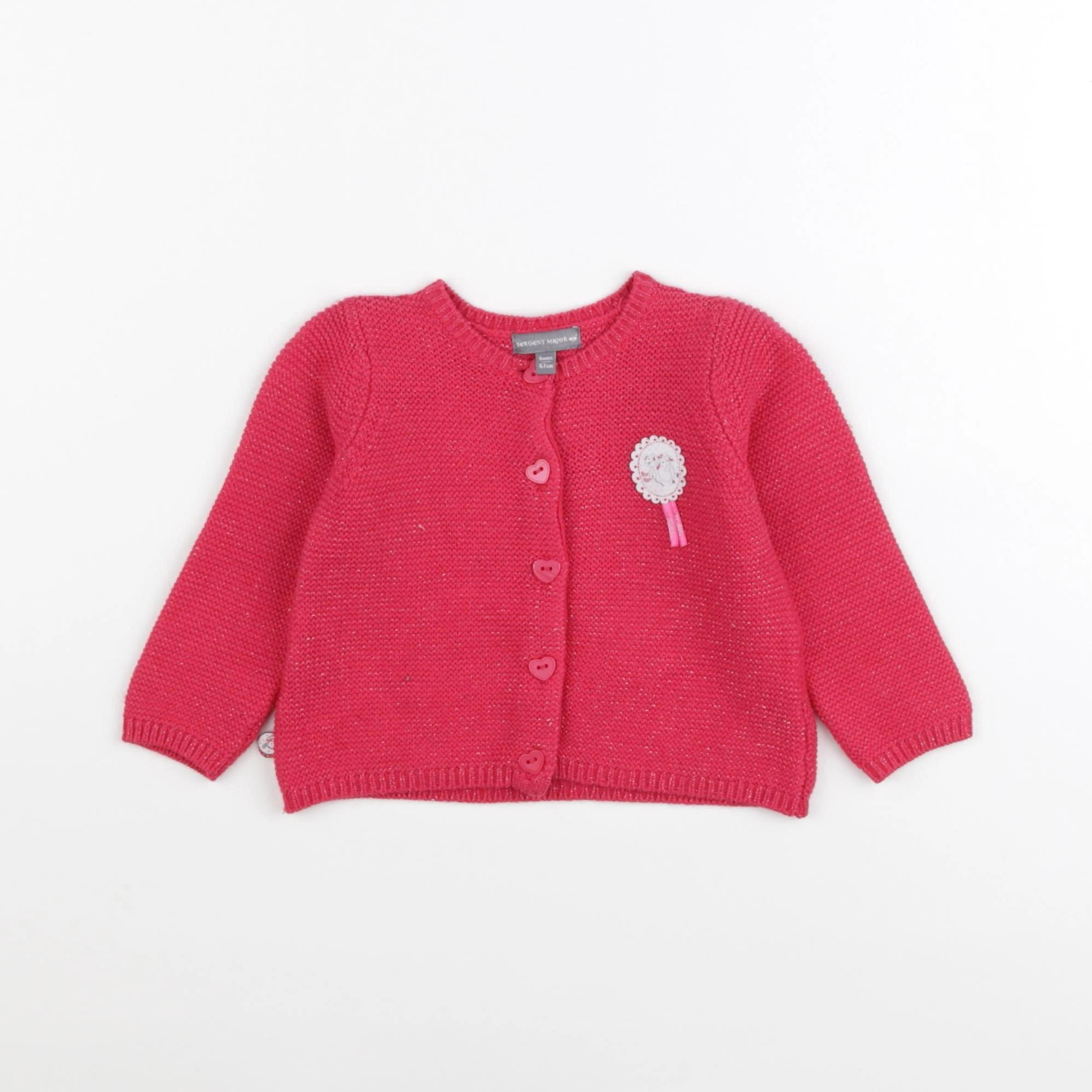 Sergent Major - gilet rose - 6 mois