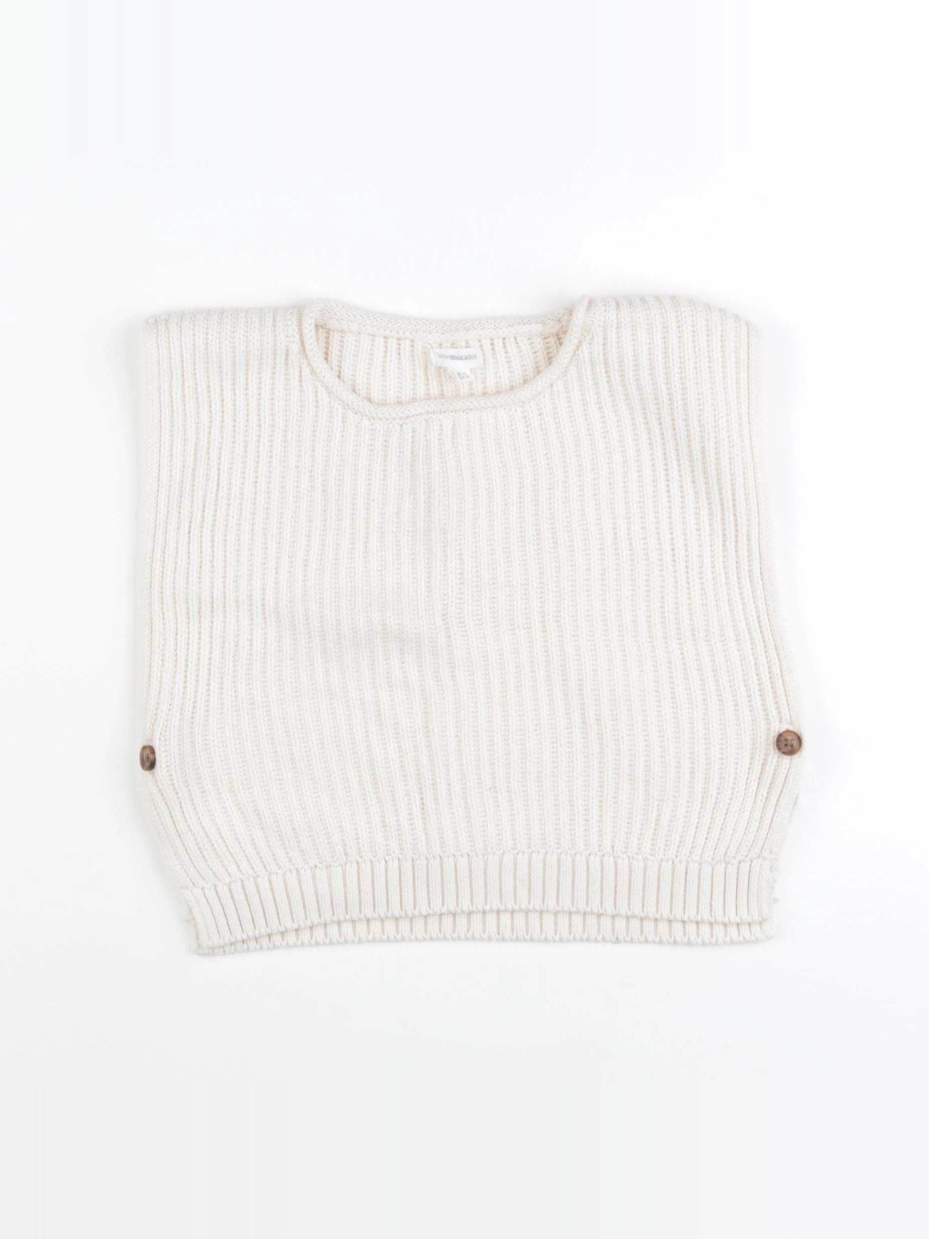 Vertbaudet - pull beige - 24 mois