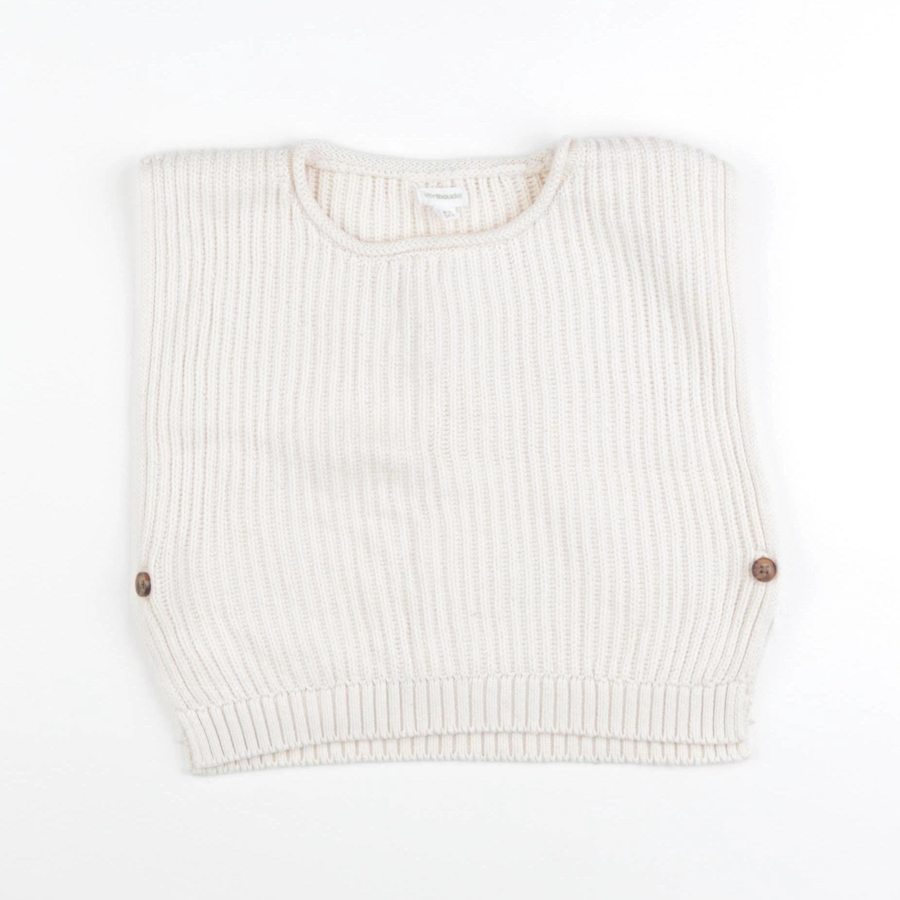Vertbaudet - pull beige - 24 mois