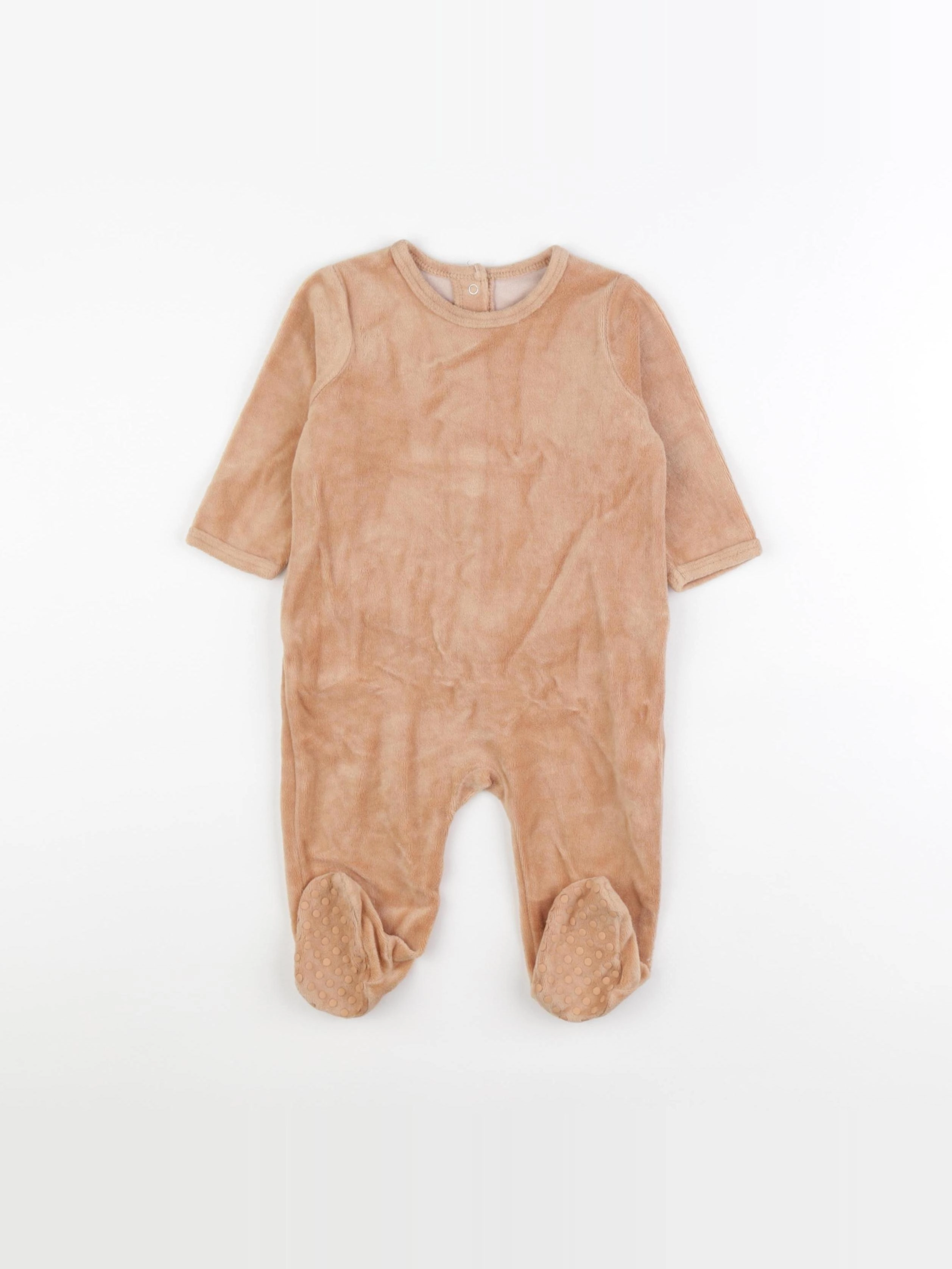 Vertbaudet - pyjama velours marron - 9 mois