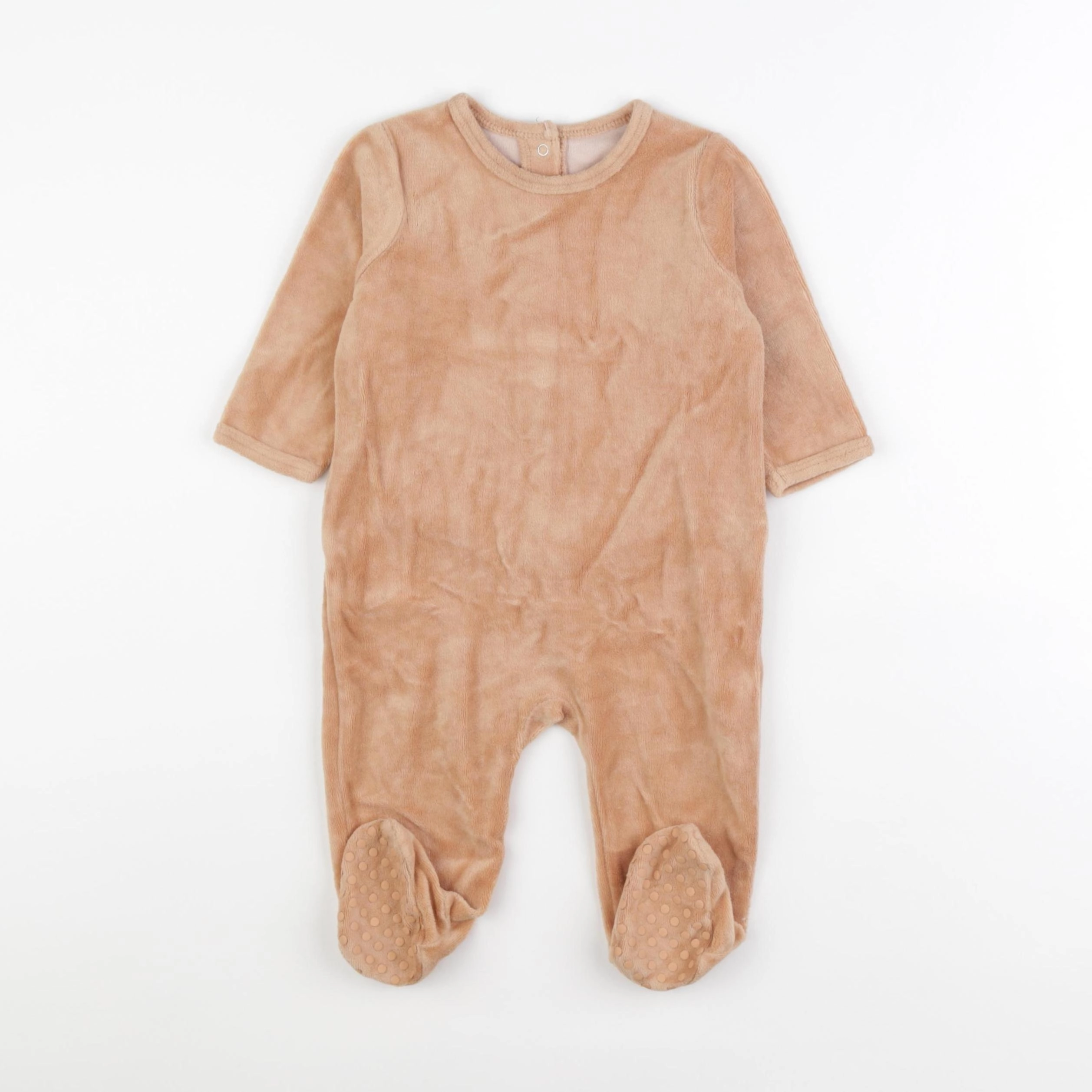 Vertbaudet - pyjama velours marron - 9 mois