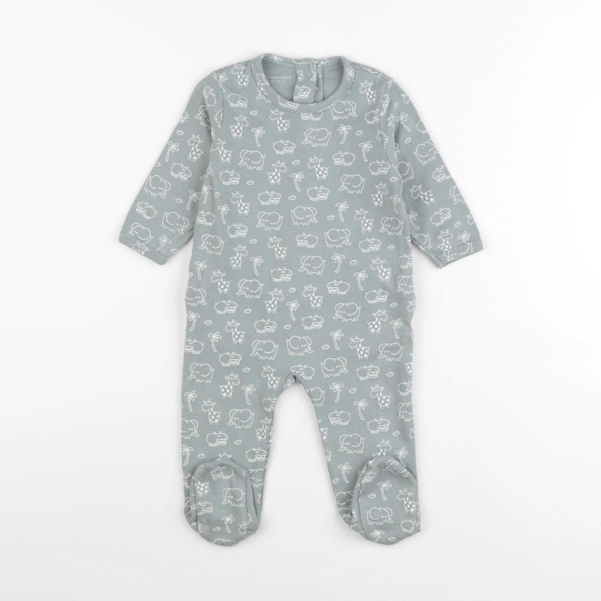 Vertbaudet - pyjama coton vert - 6 mois