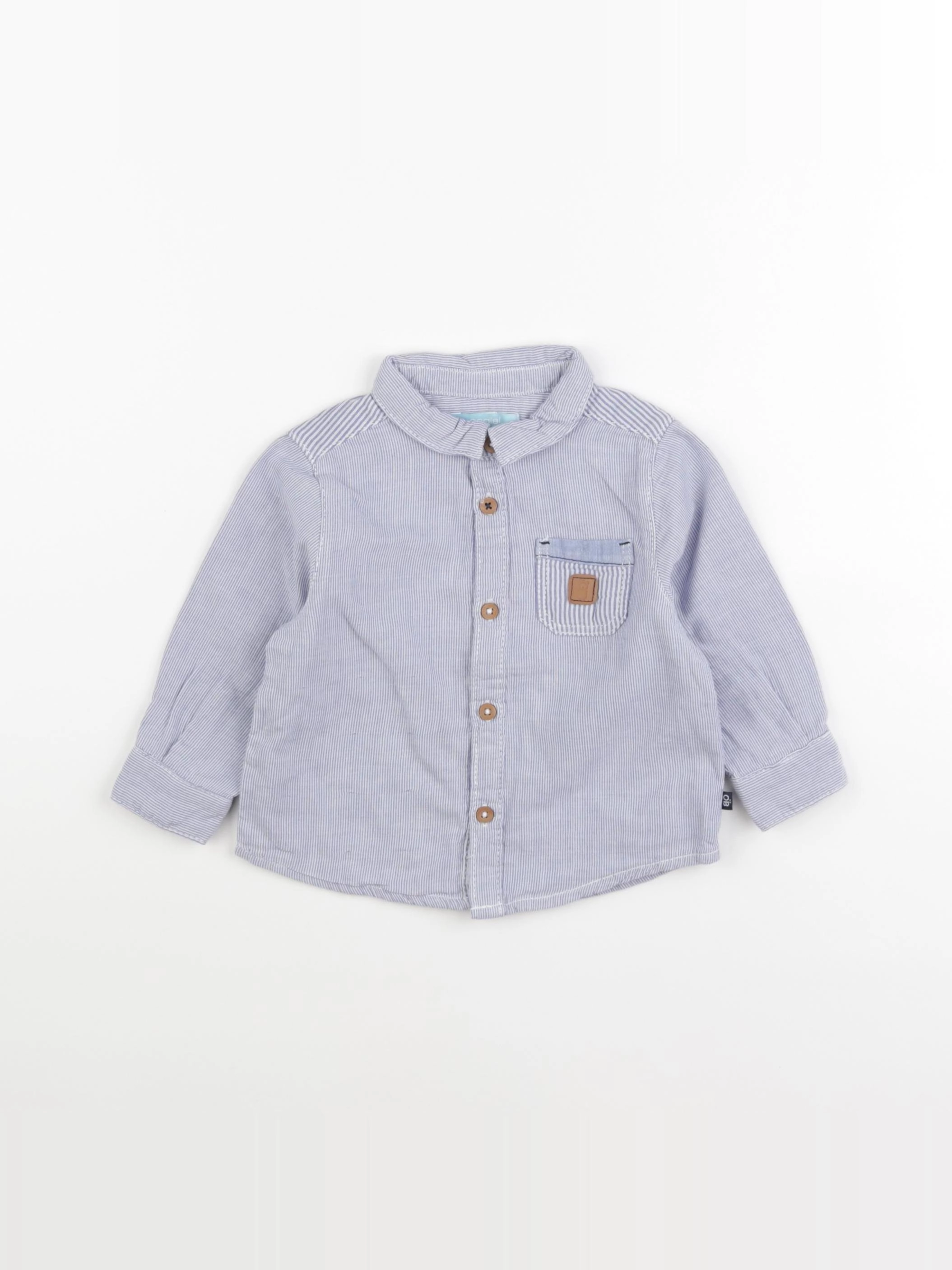 Obaïbi - chemise bleu - 12 mois