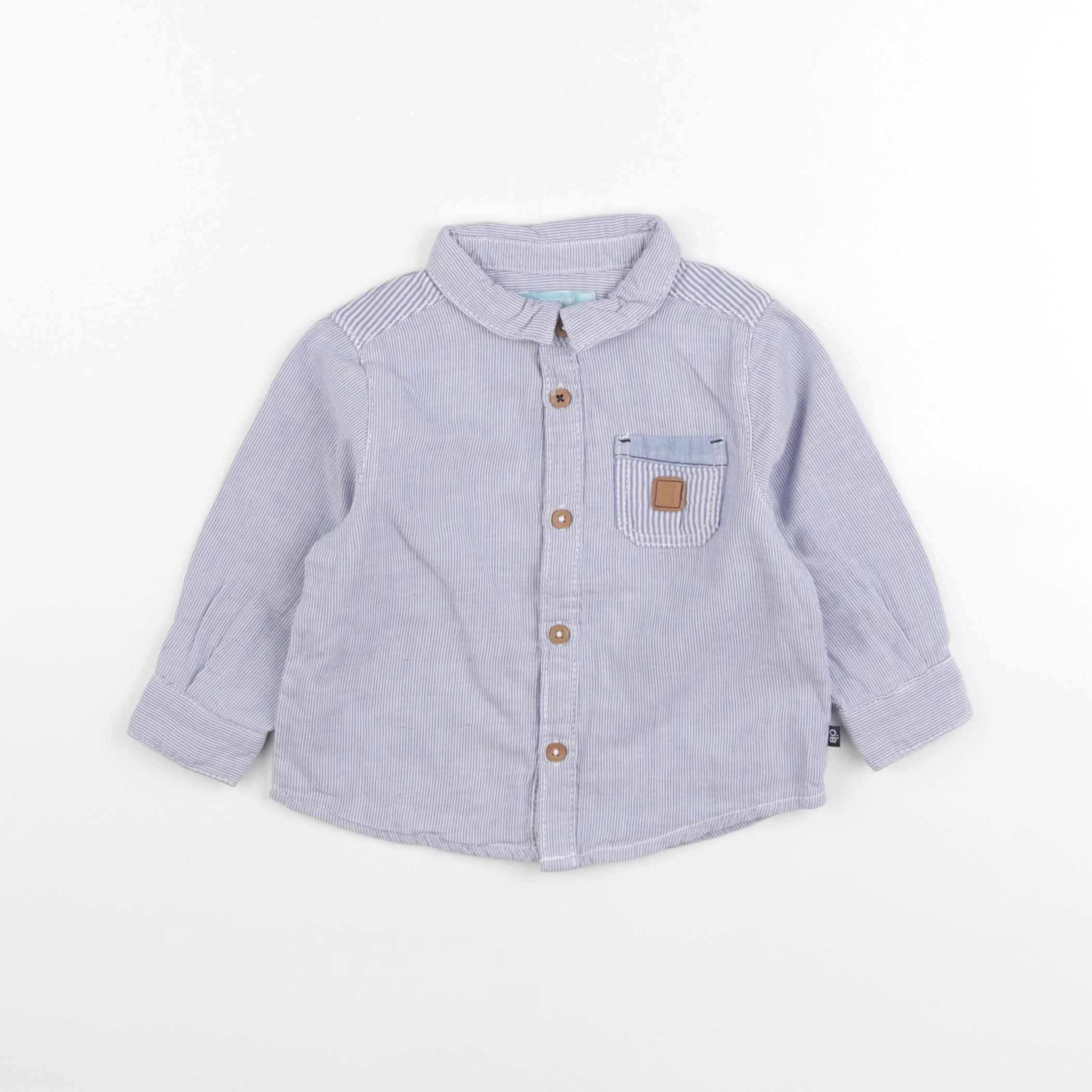 Obaïbi - chemise bleu - 12 mois