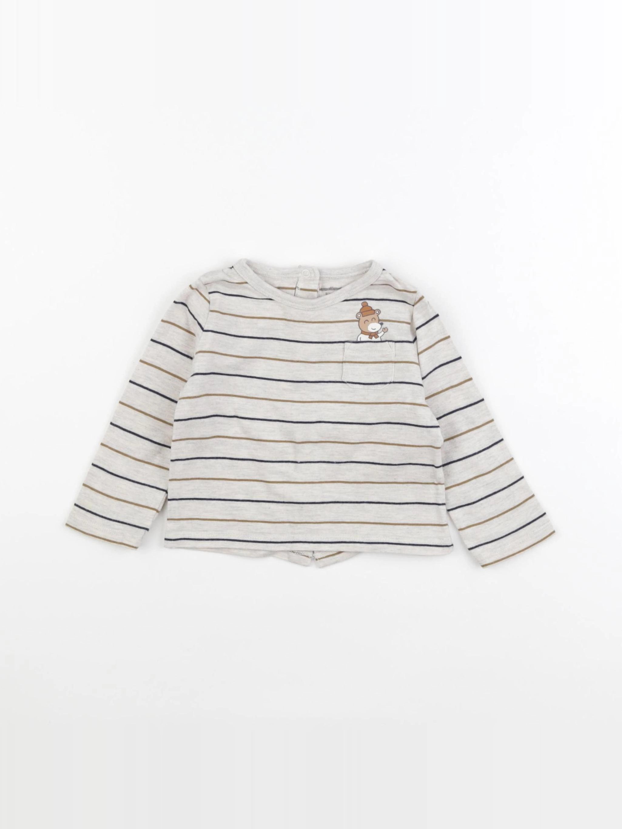 Vertbaudet - tee-shirt beige - 9 mois