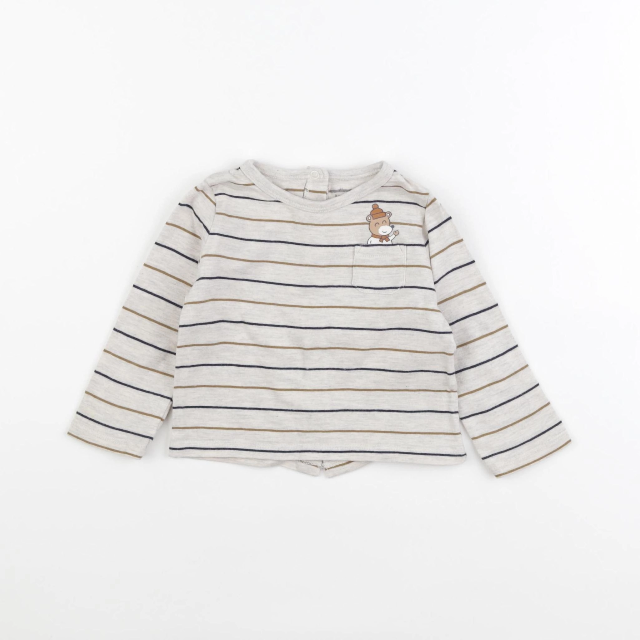 Vertbaudet - tee-shirt beige - 9 mois