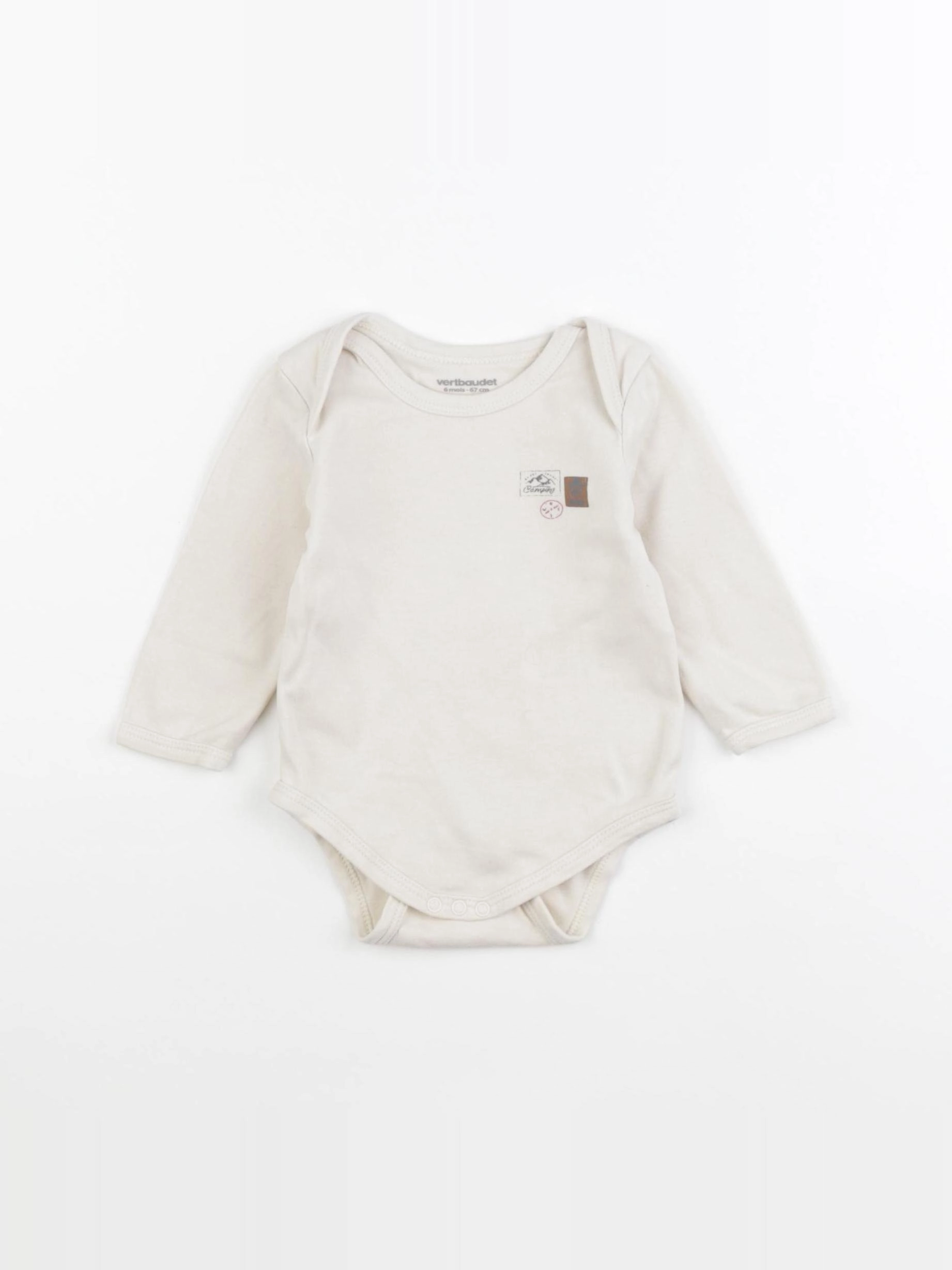 Vertbaudet - body beige - 6 mois
