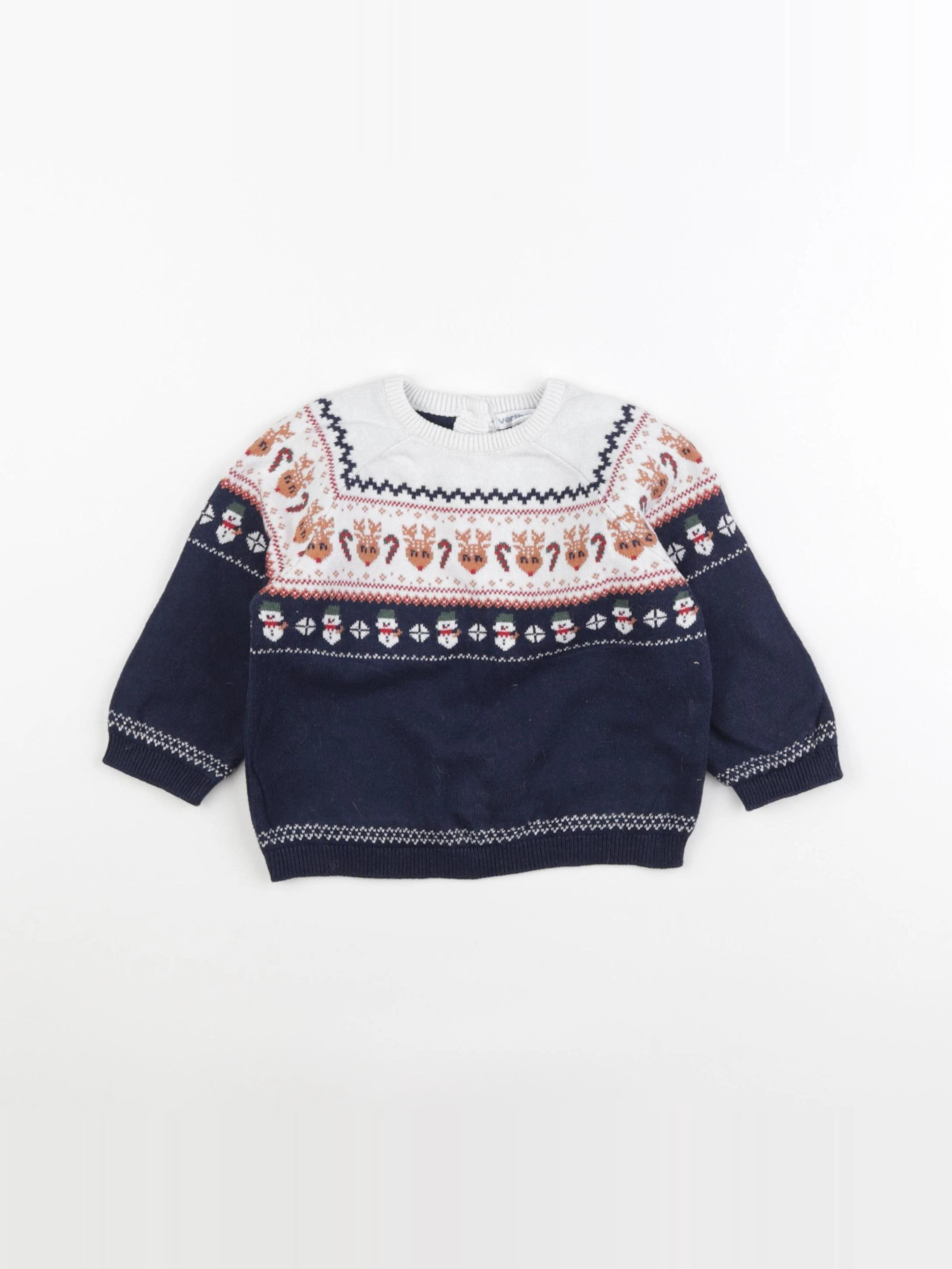 Vertbaudet - pull bleu - 12 mois