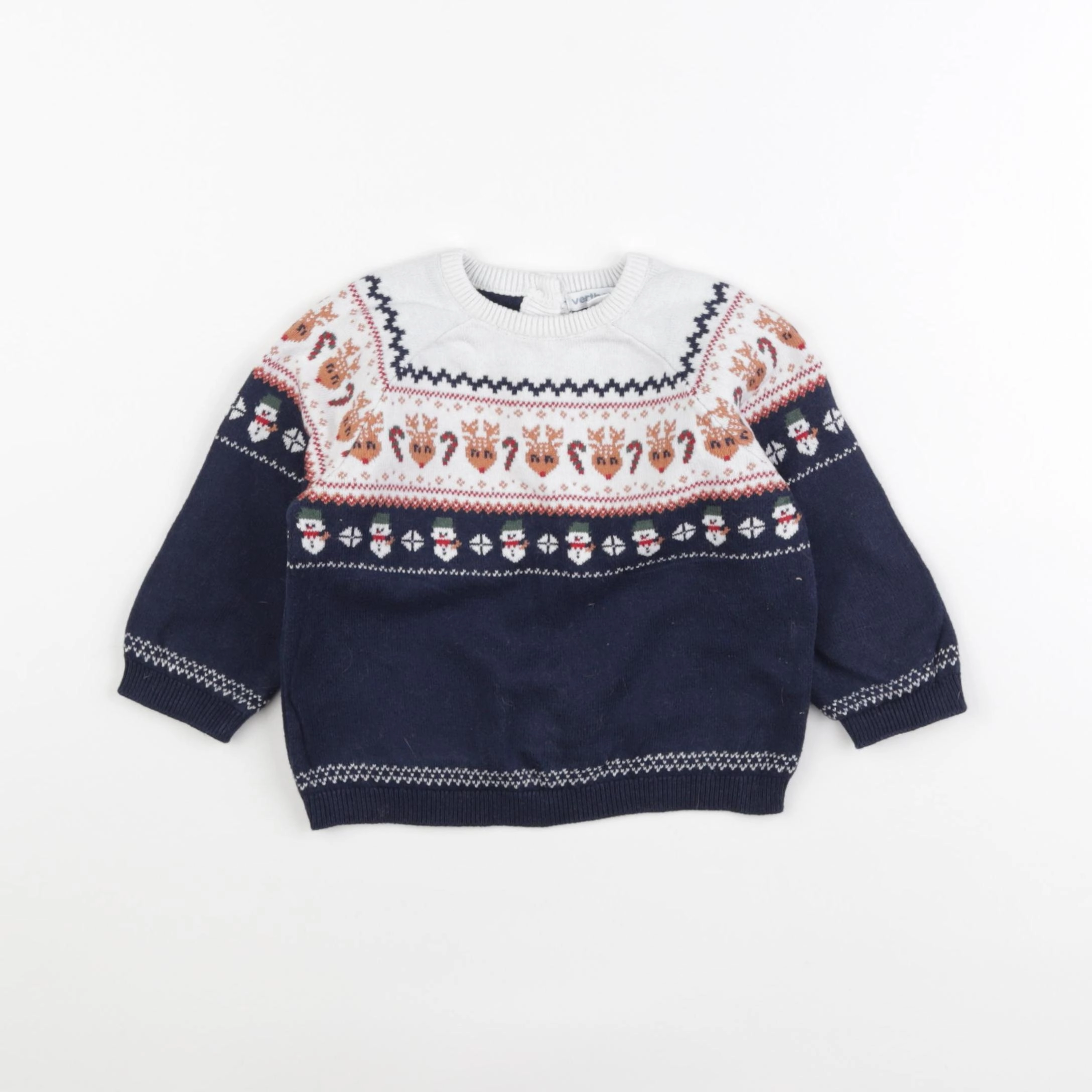 Vertbaudet - pull bleu - 12 mois
