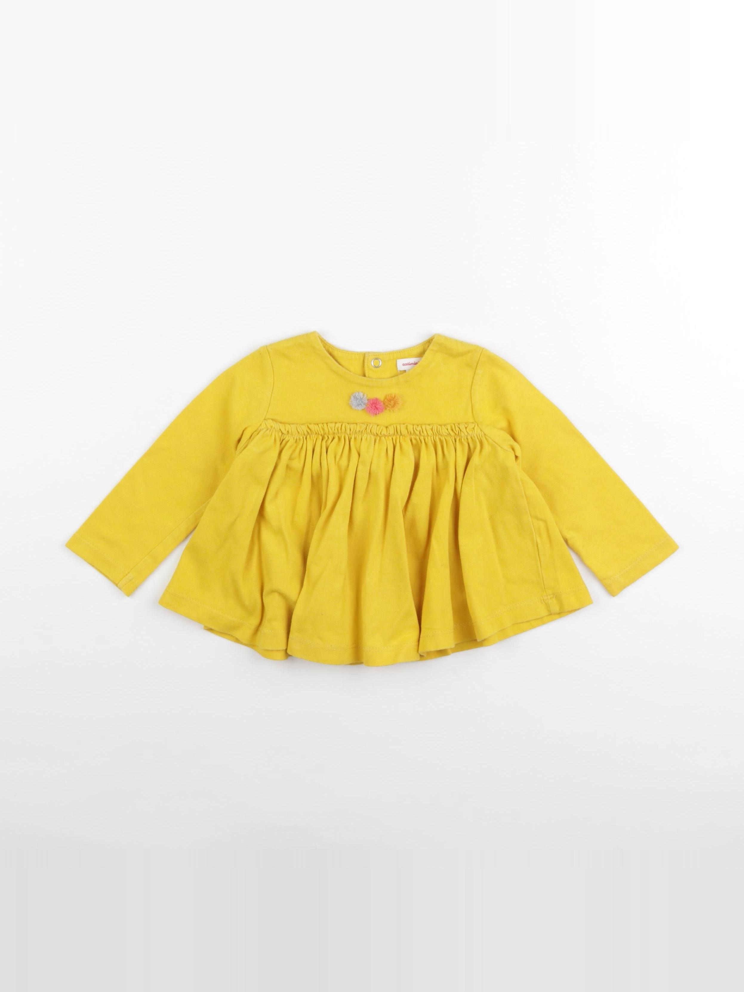 Catimini - blouse jaune - 12 mois