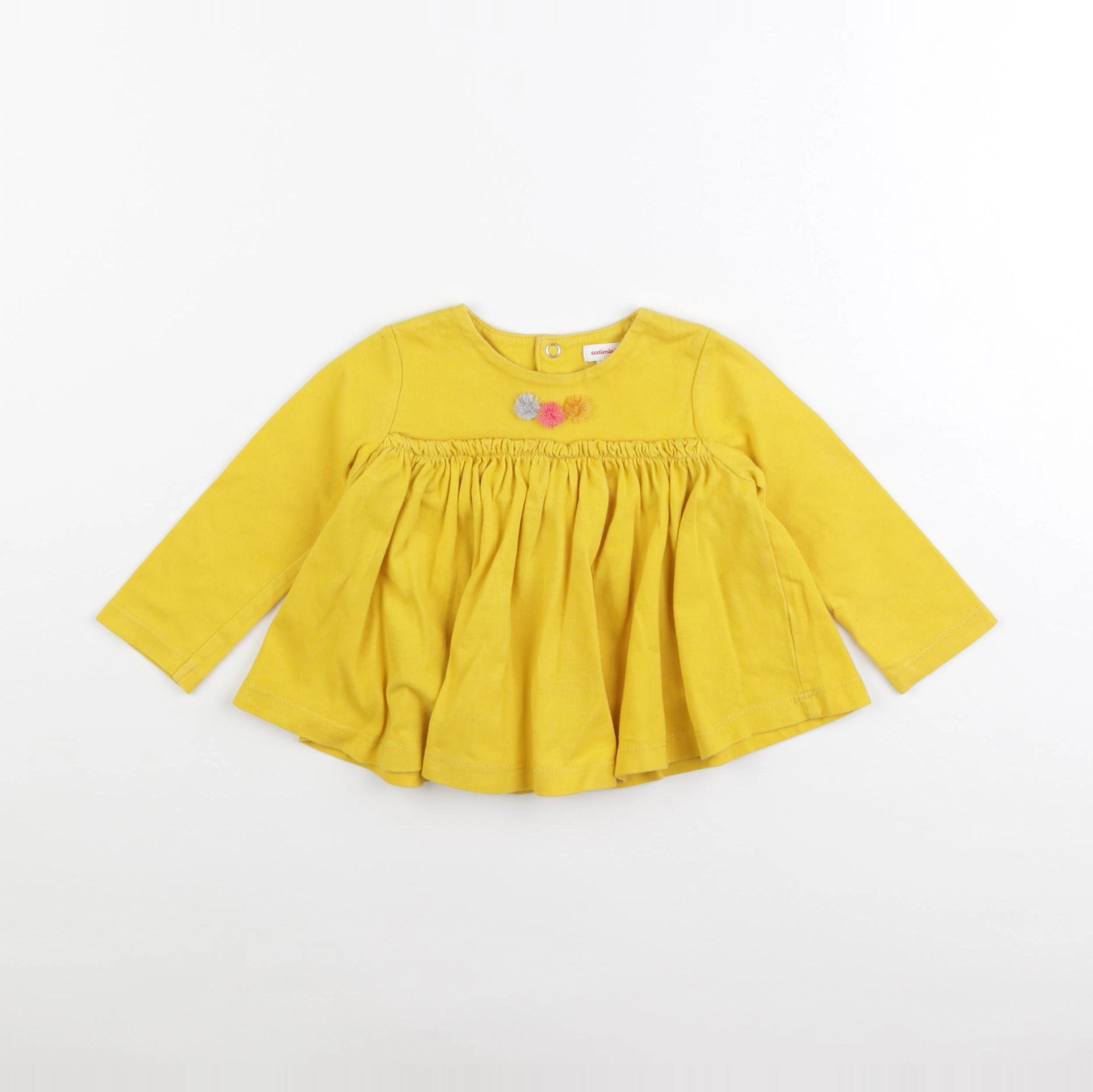 Catimini - blouse jaune - 12 mois