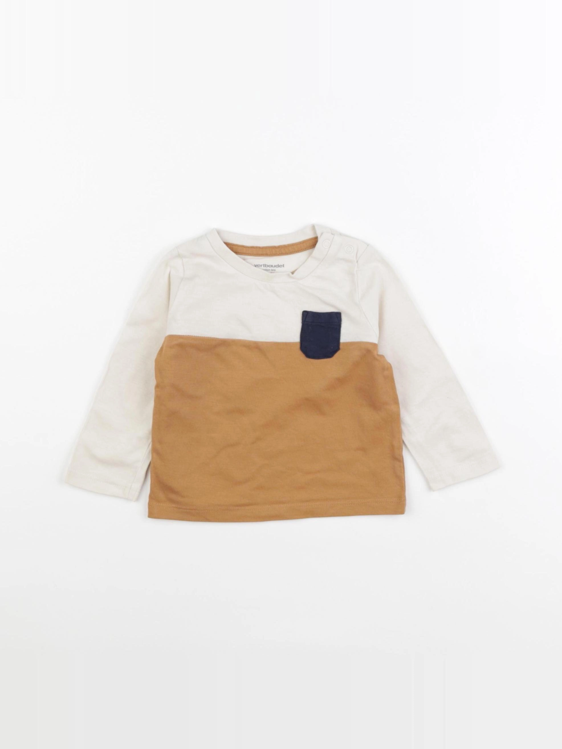 Vertbaudet - tee-shirt marron - 6 mois