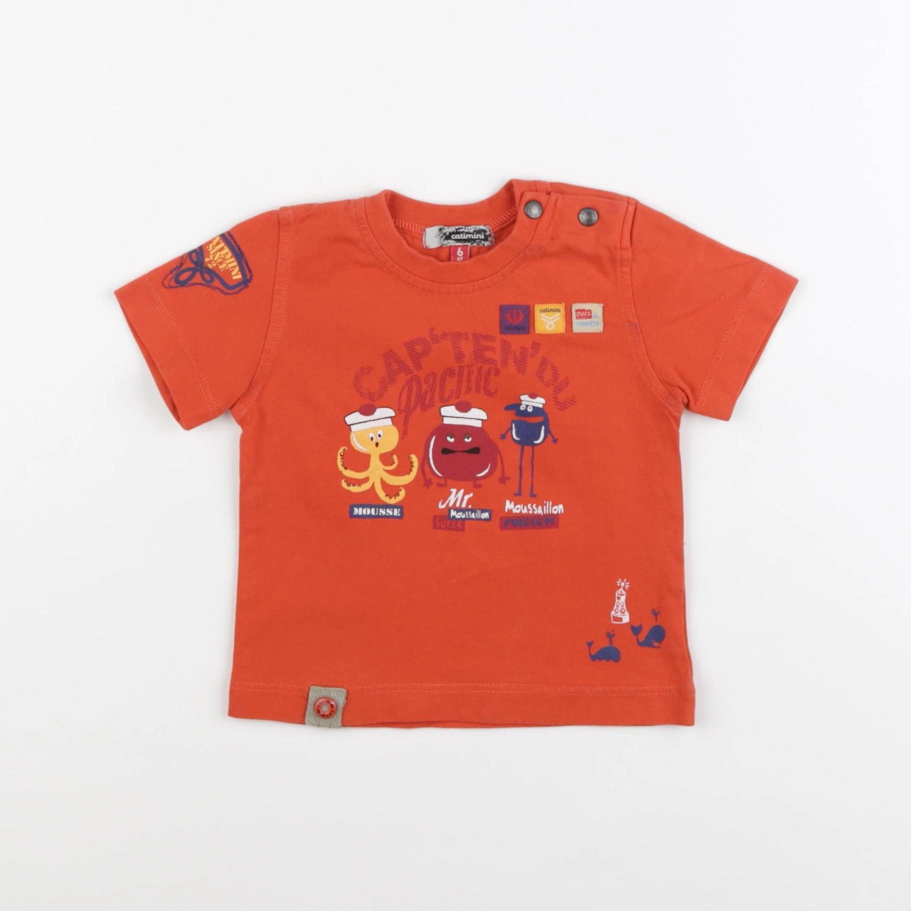 Catimini - tee-shirt orange - 6 mois