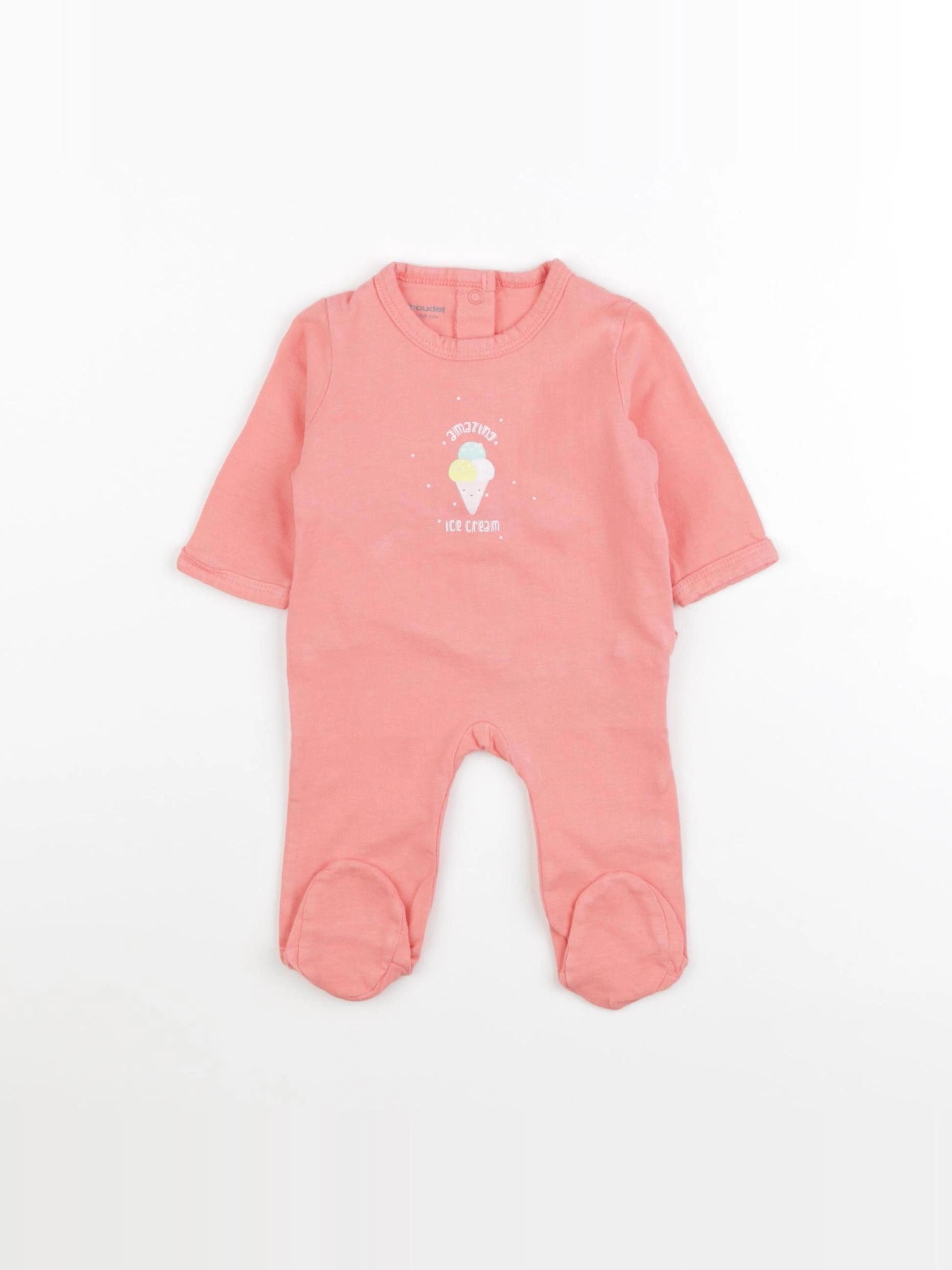 Vertbaudet - pyjama coton rose - 1 mois