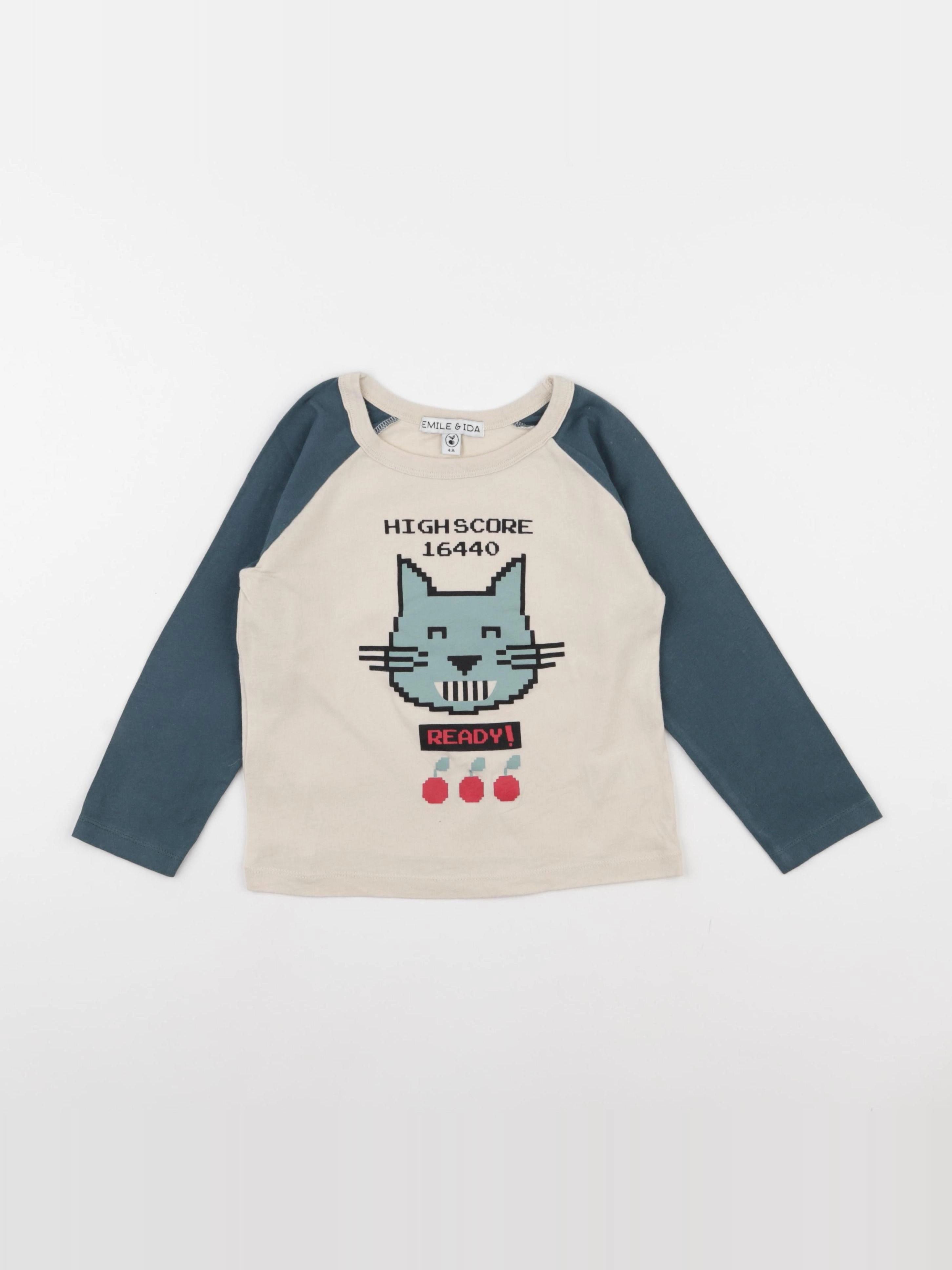 Emile et Ida - tee-shirt multicolore - 4 ans
