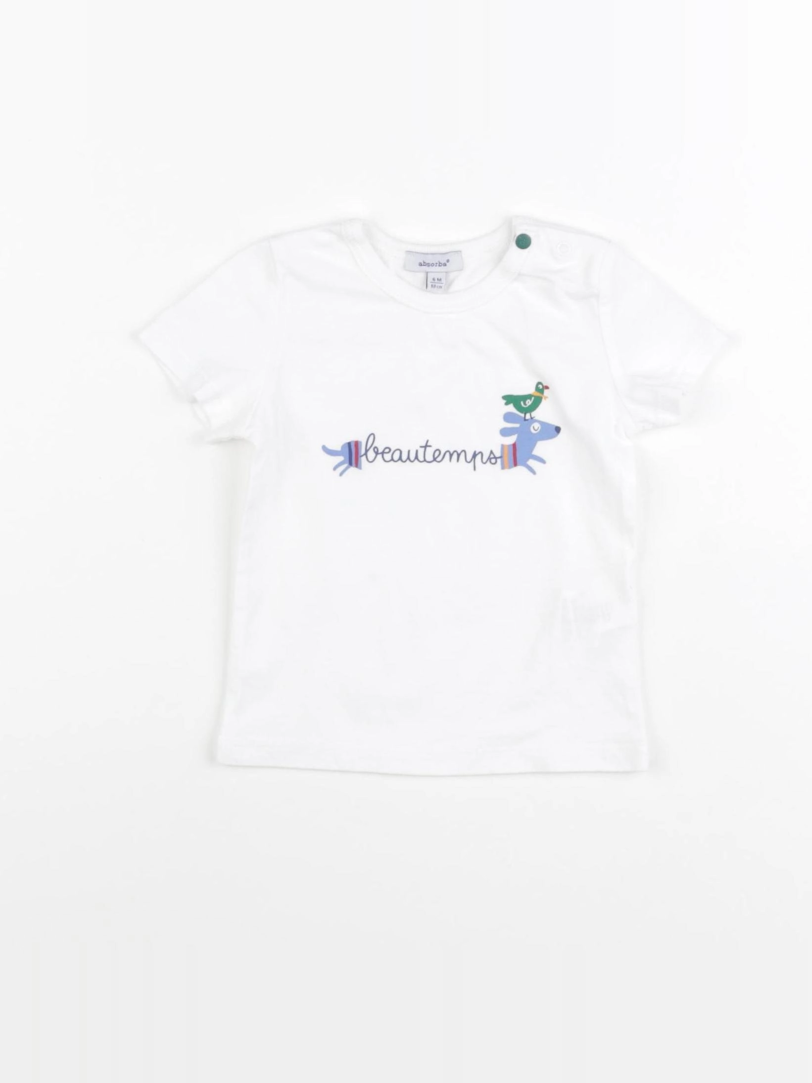 Absorba - tee-shirt blanc - 6 mois
