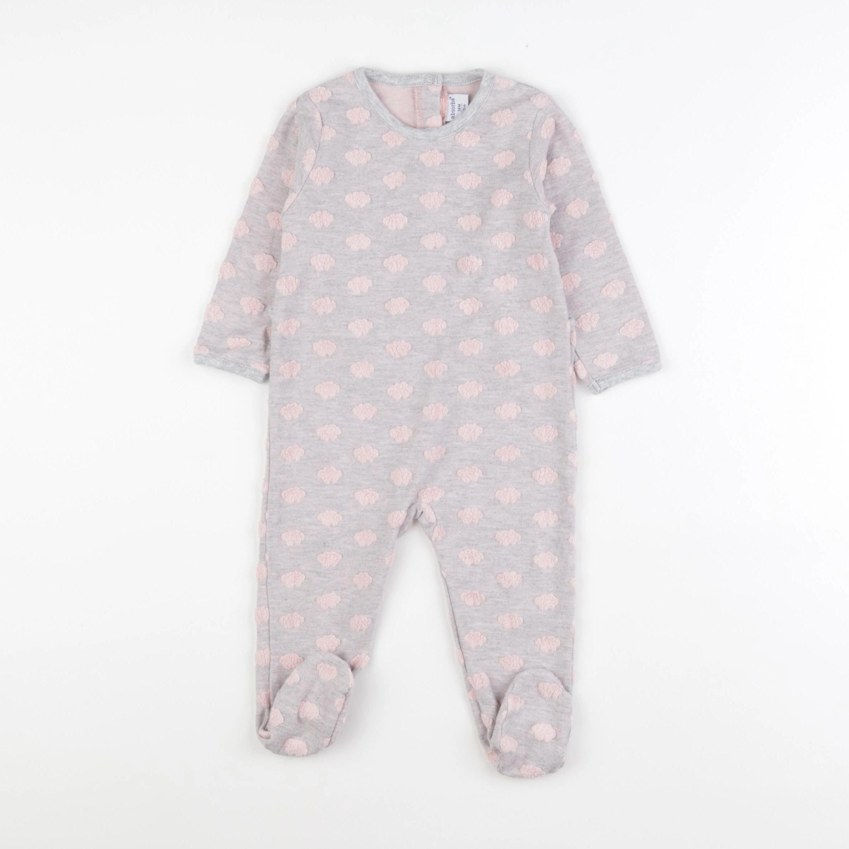 Absorba - pyjama coton gris, rose - 18 mois
