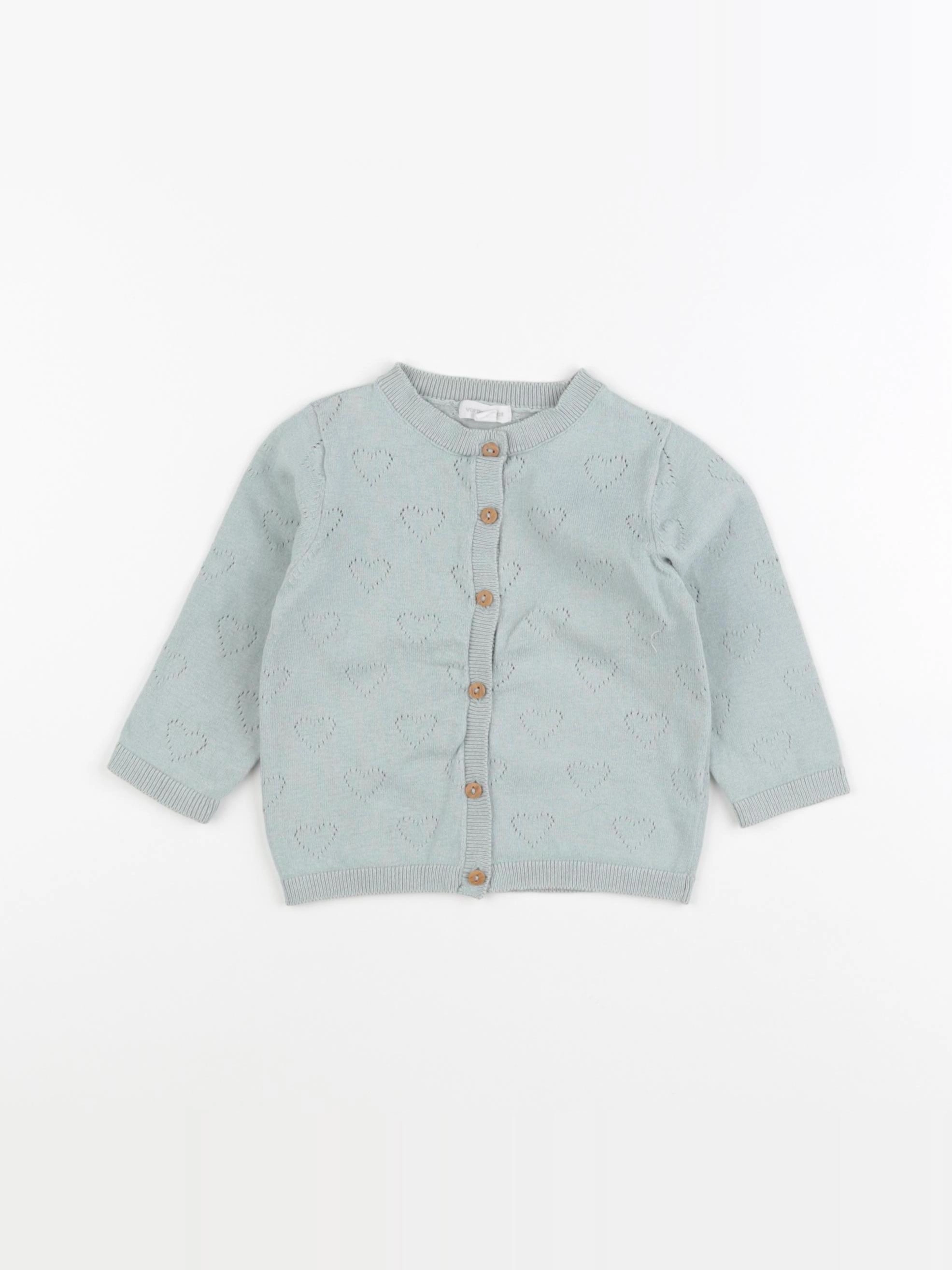 Vertbaudet - gilet vert - 9 mois