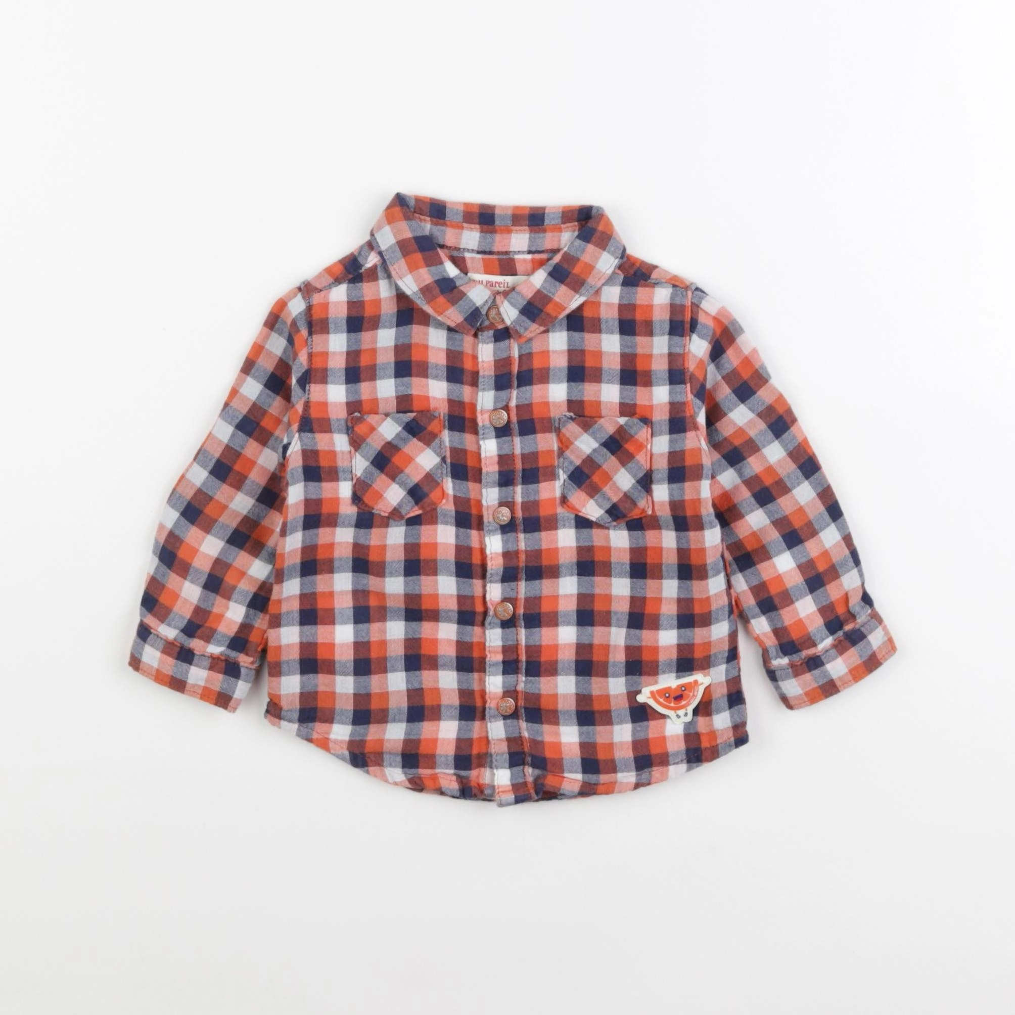 DPAM - chemise bleu, orange - 6 mois