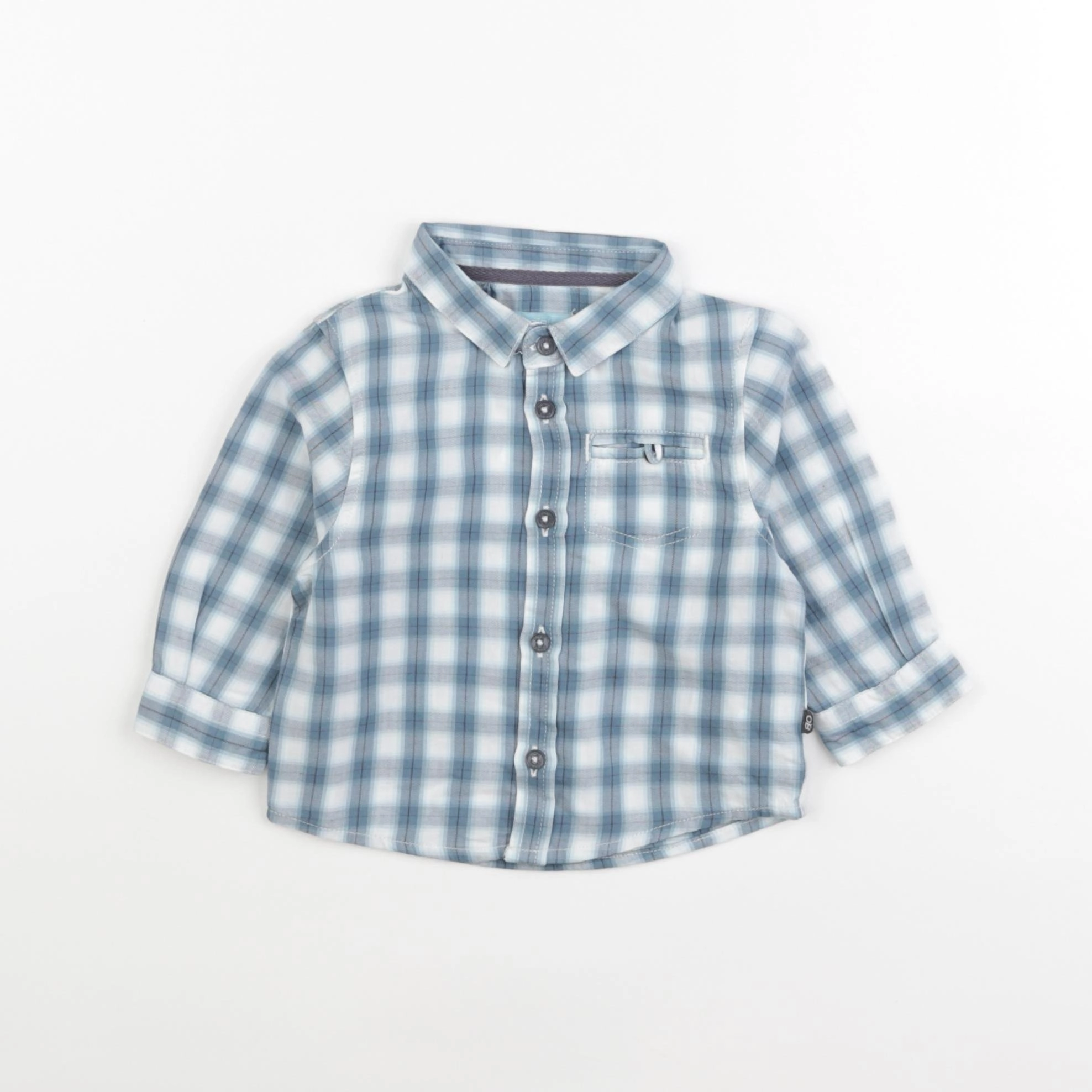 Obaïbi - chemise bleu, blanc - 6 mois