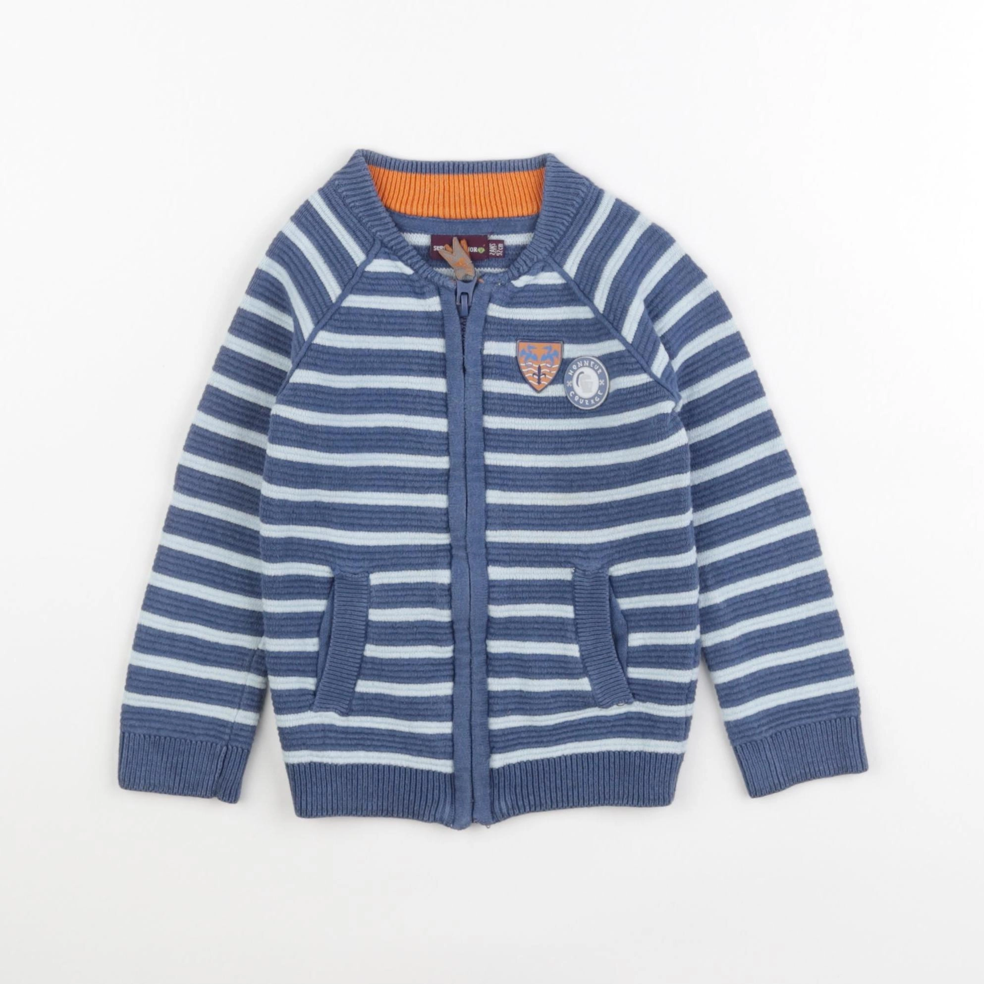 Sergent Major - gilet bleu - 2 ans