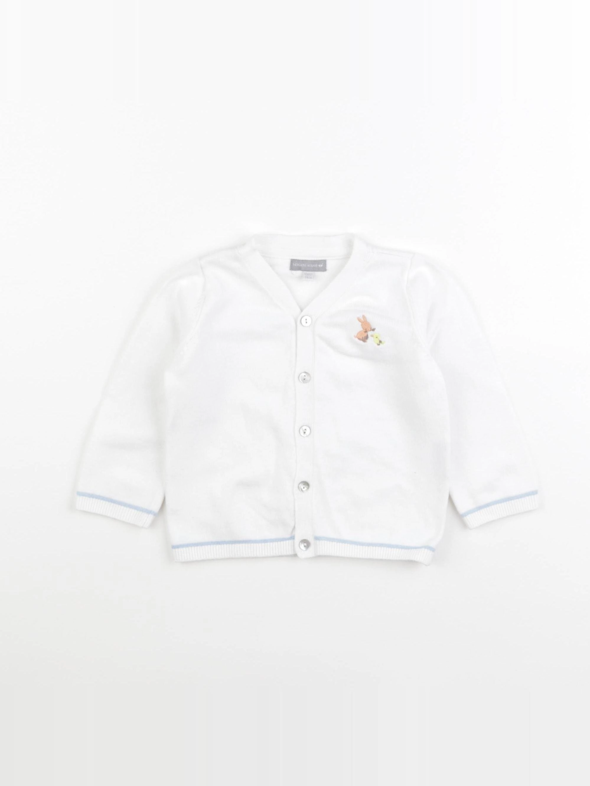 Sergent Major - gilet blanc - 12 mois