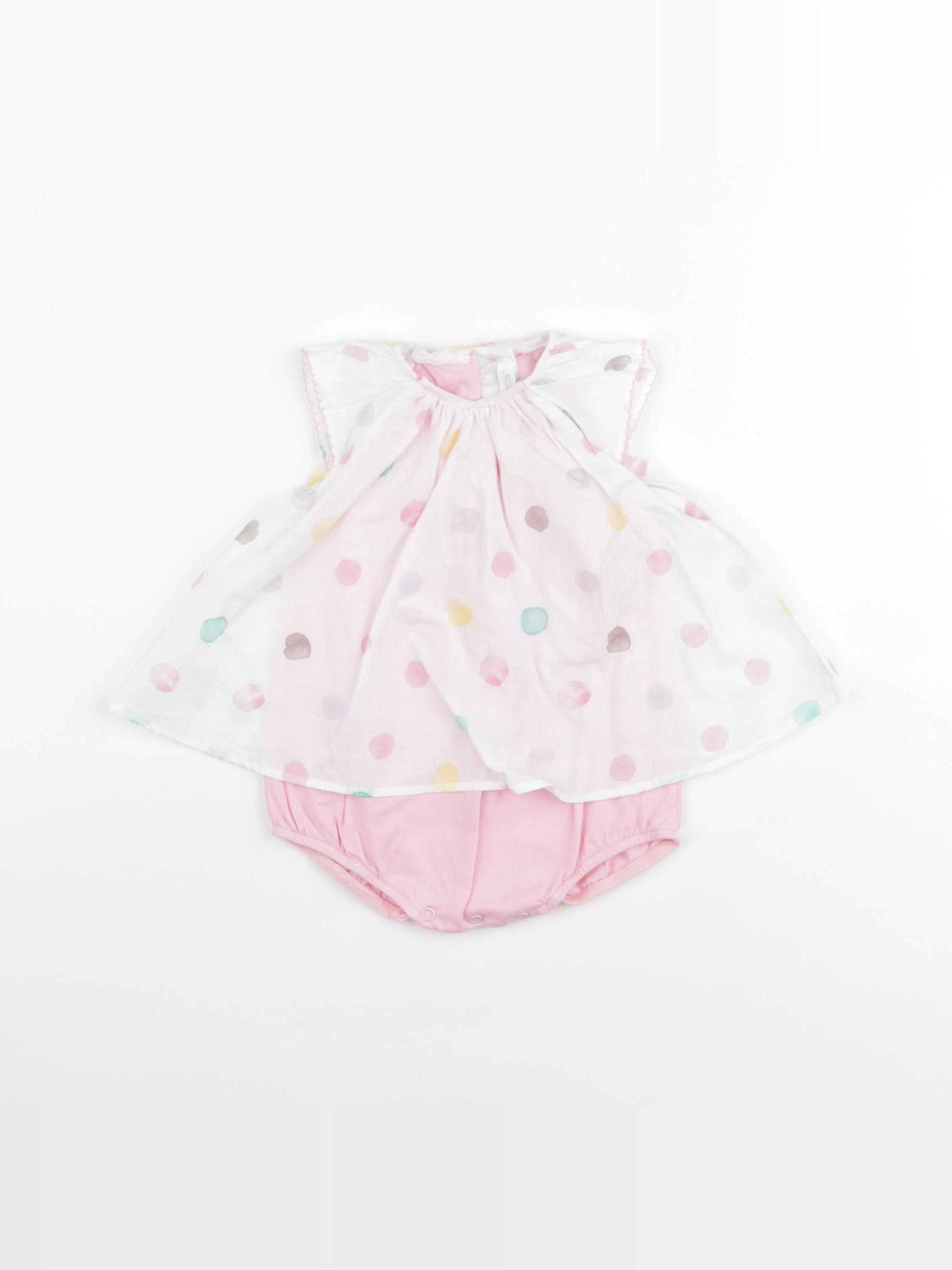 Absorba - body robe blanc, rose - 3 mois