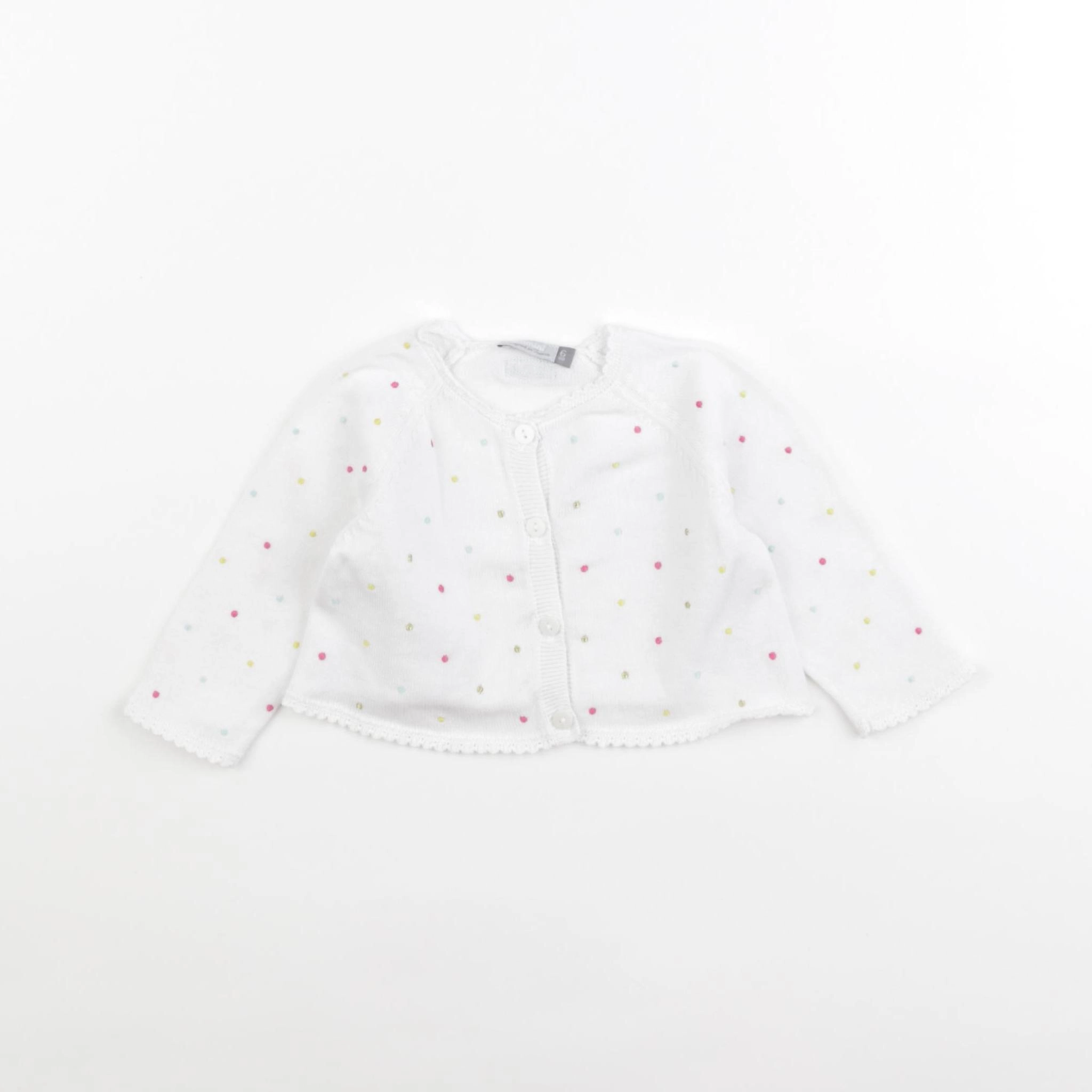 Catimini - gilet blanc - 6 mois