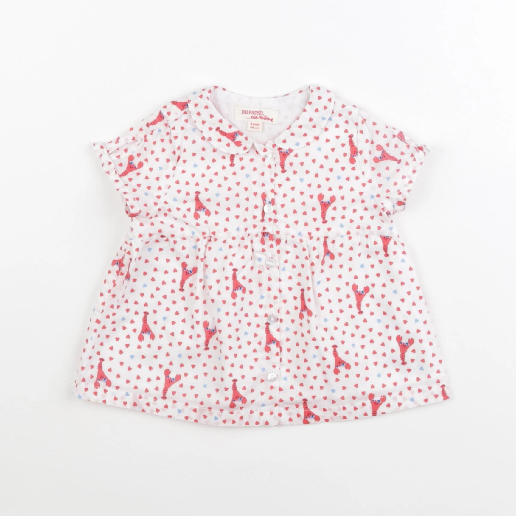 DPAM - robe blanc, rouge - 6 mois