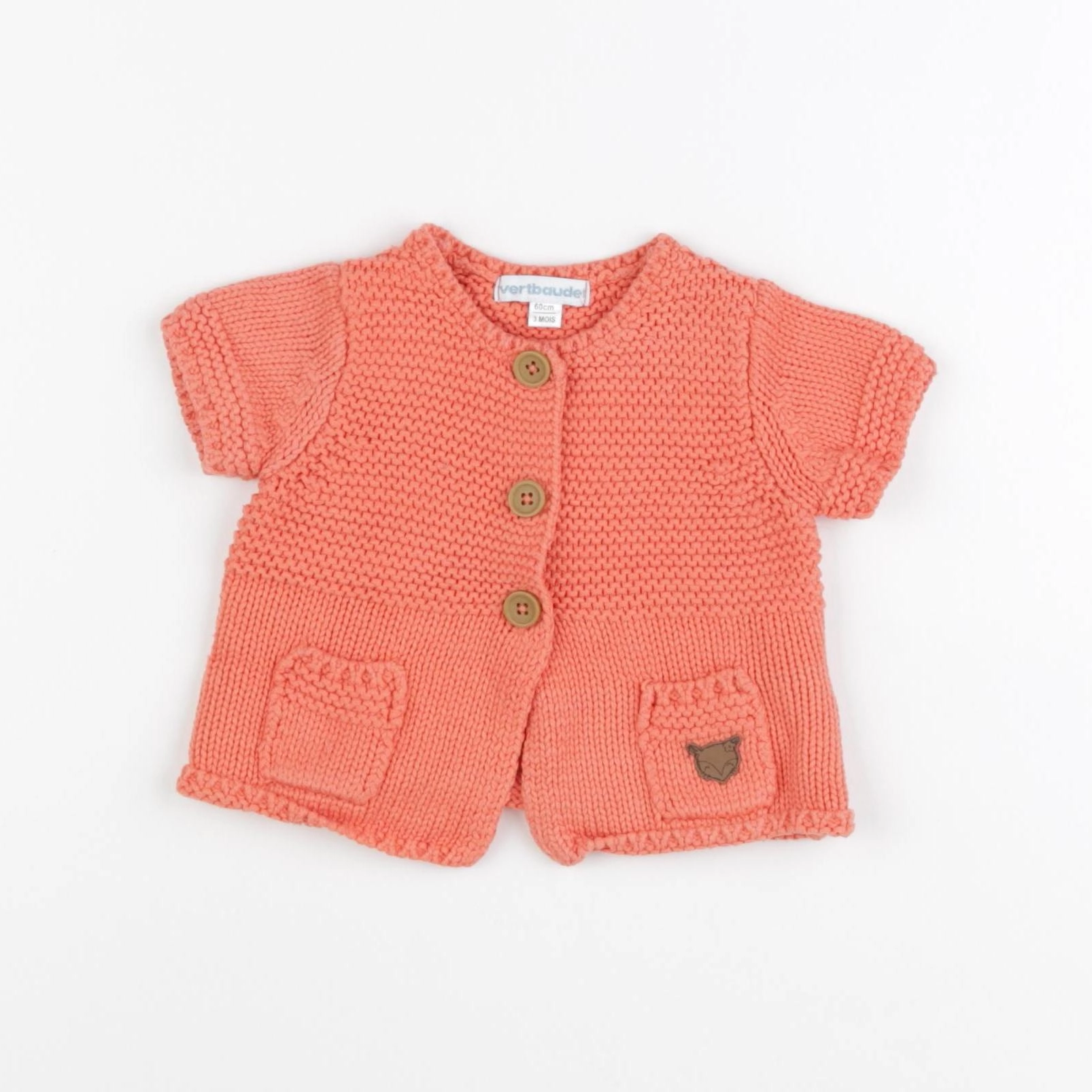 Vertbaudet - gilet orange - 3 mois