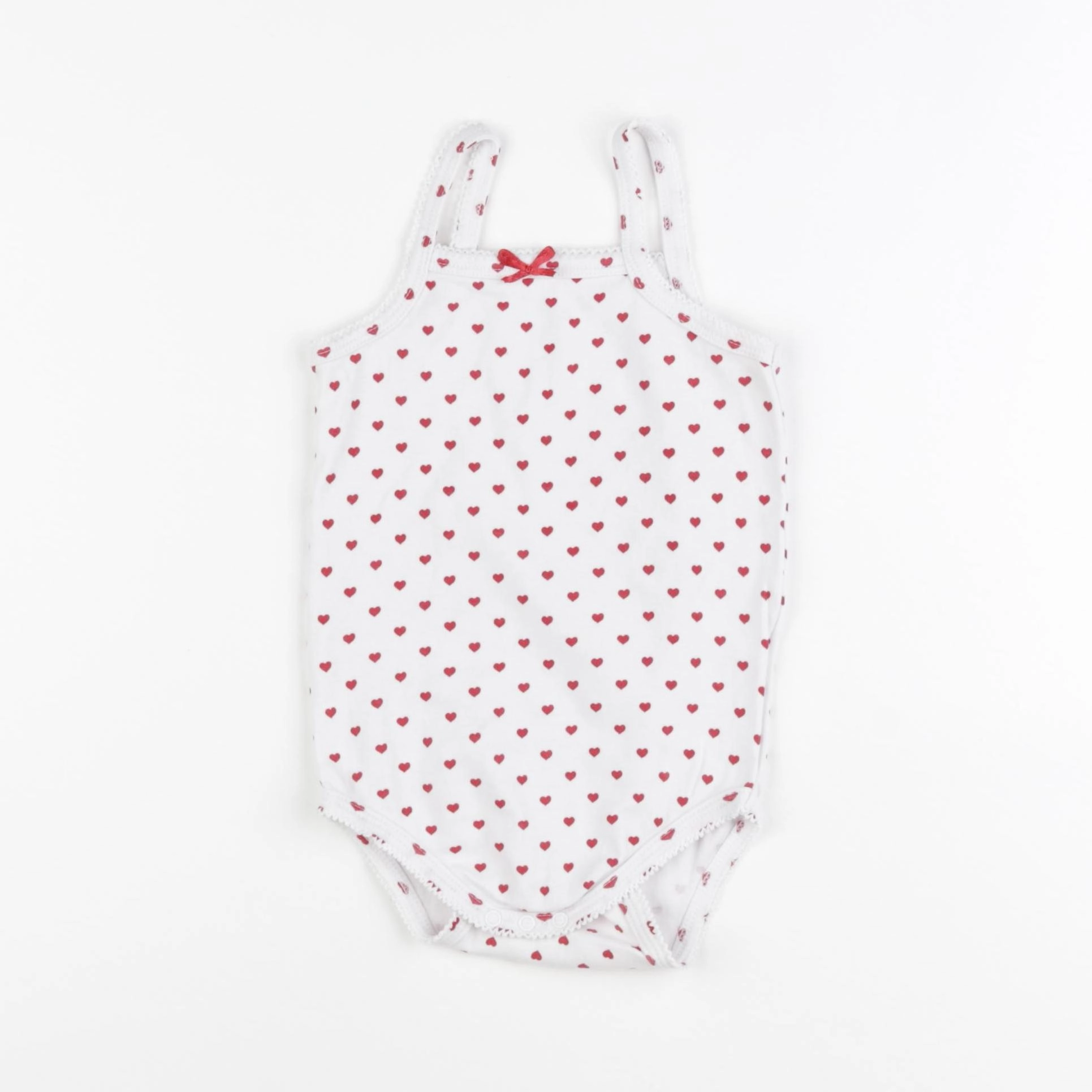 Vertbaudet - body blanc, rouge - 3 ans