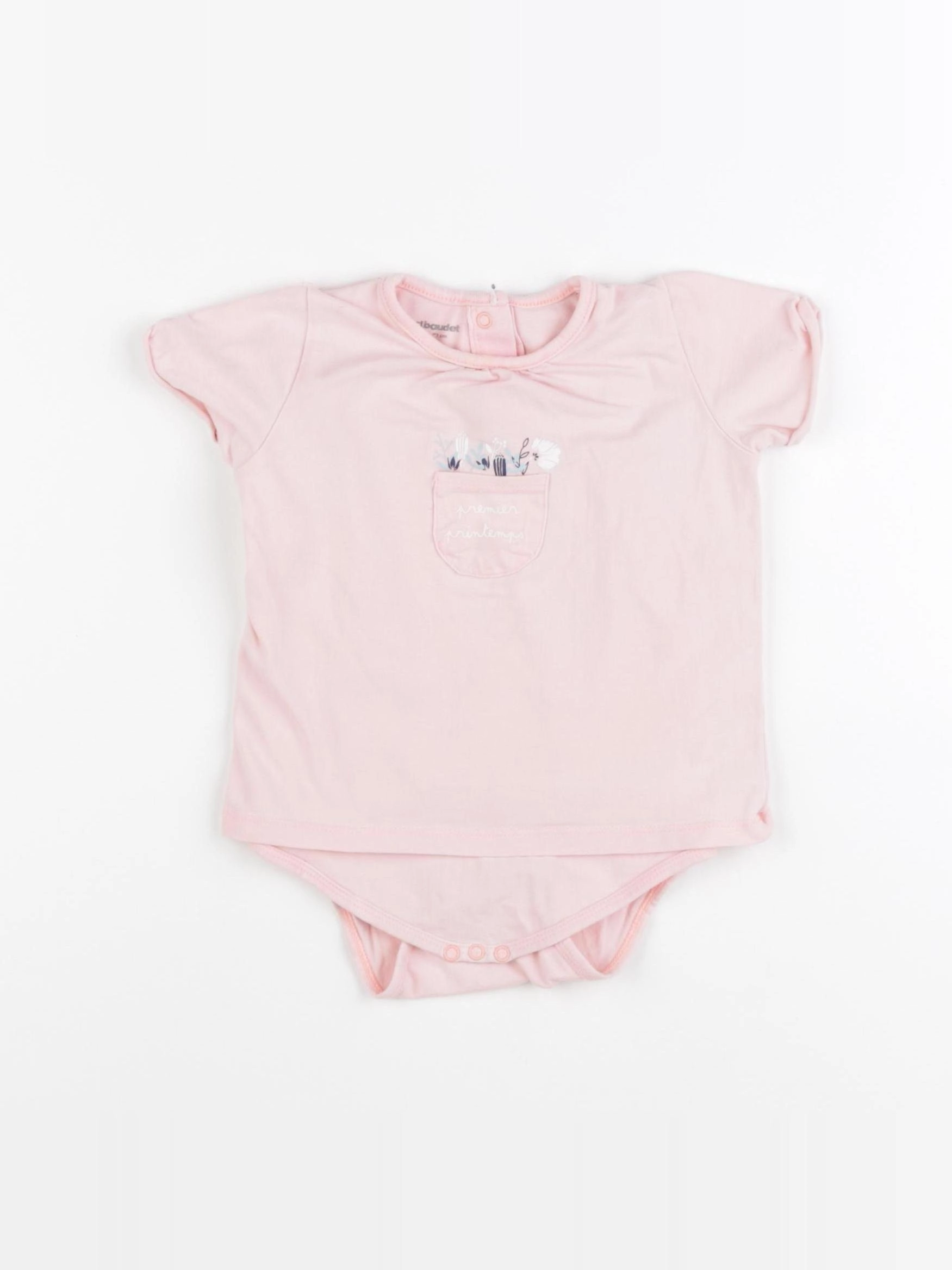 Vertbaudet - body tee-shirt rose - 9 mois