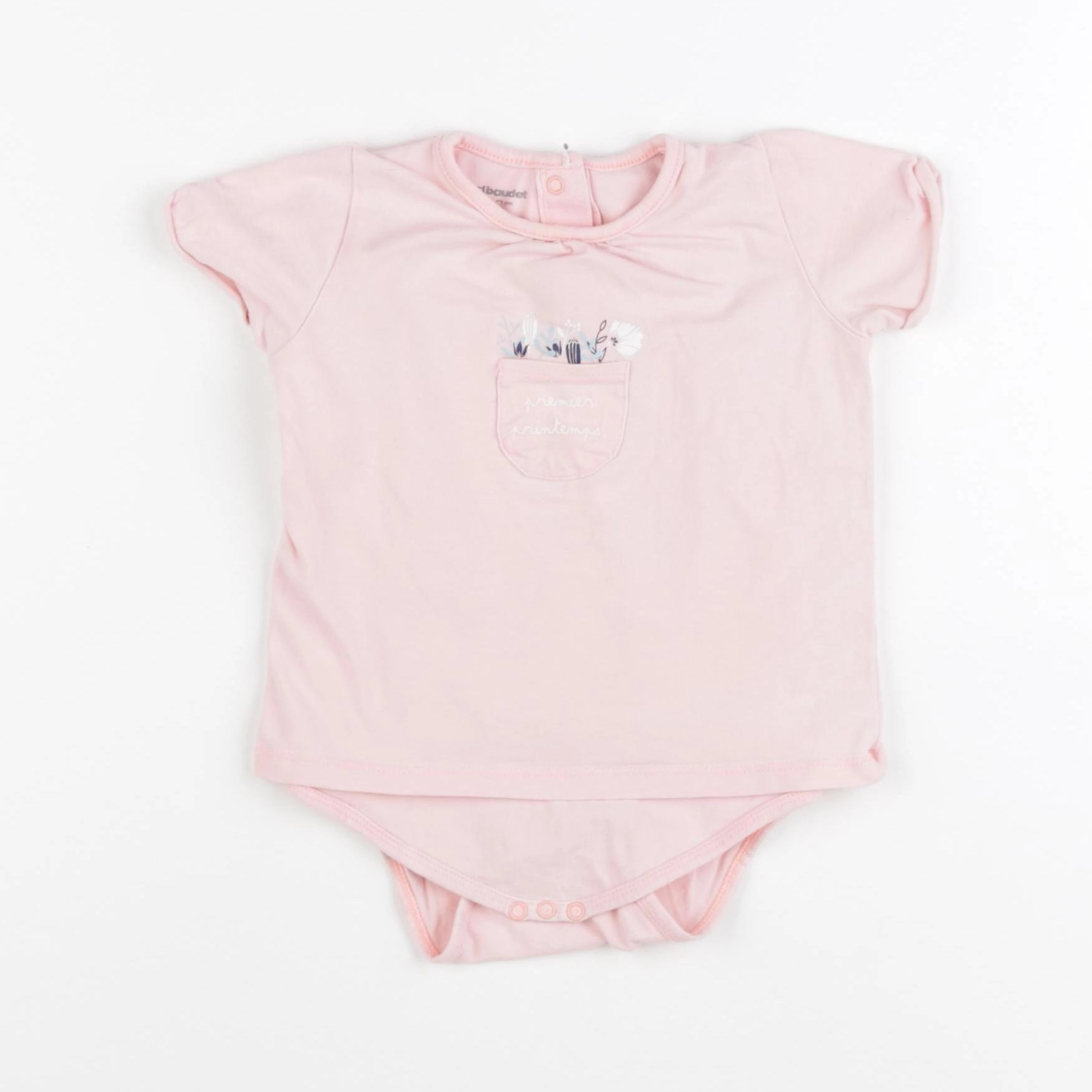 Vertbaudet - body tee-shirt rose - 9 mois