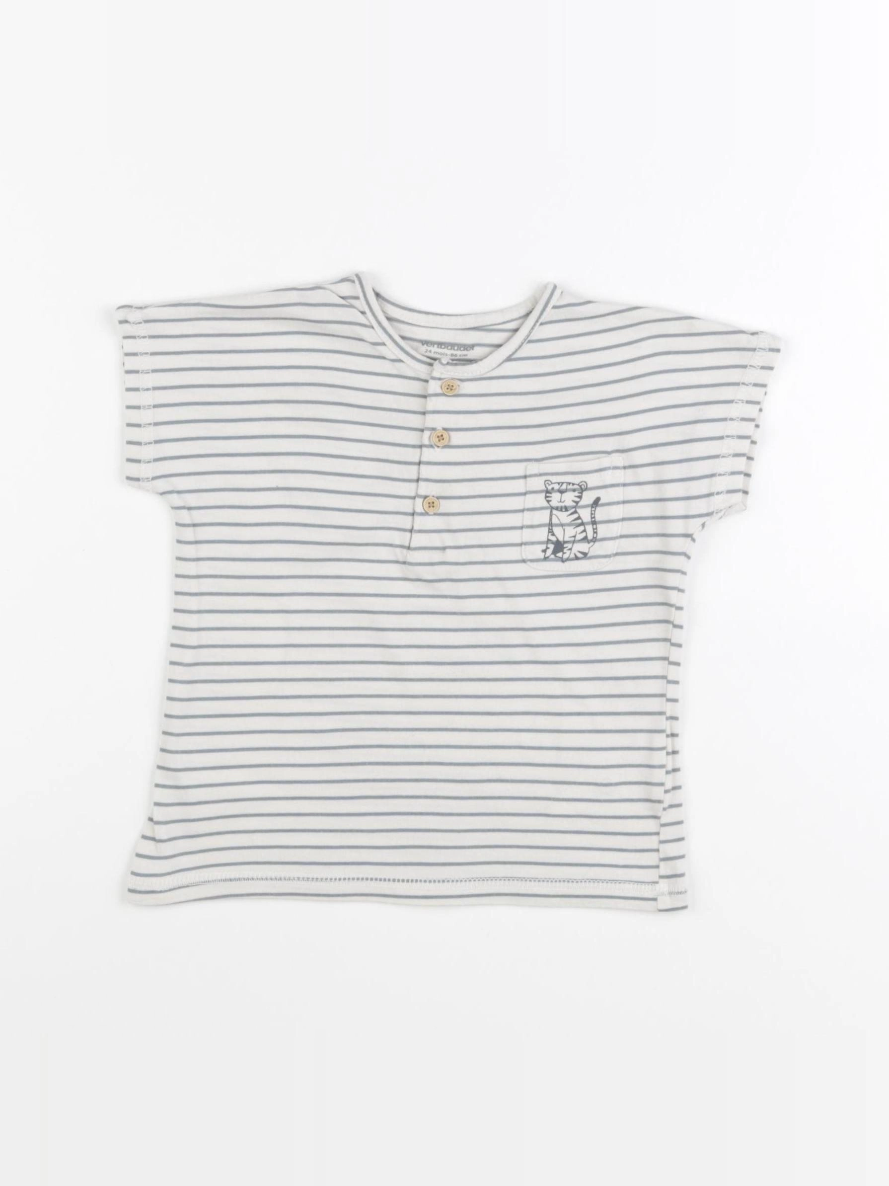 Vertbaudet - tee-shirt bleu - 24 mois