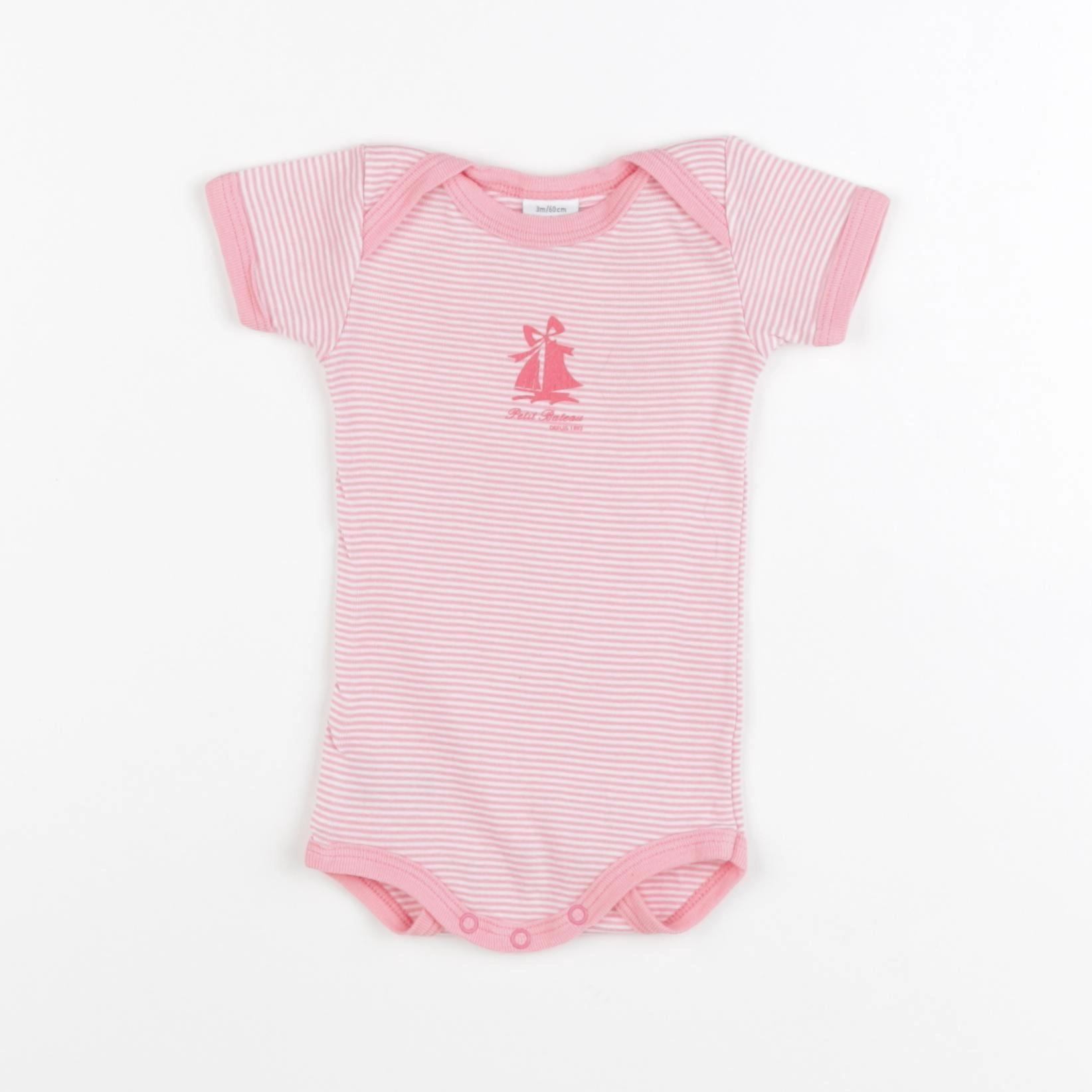 Petit Bateau - body rose - 3 mois
