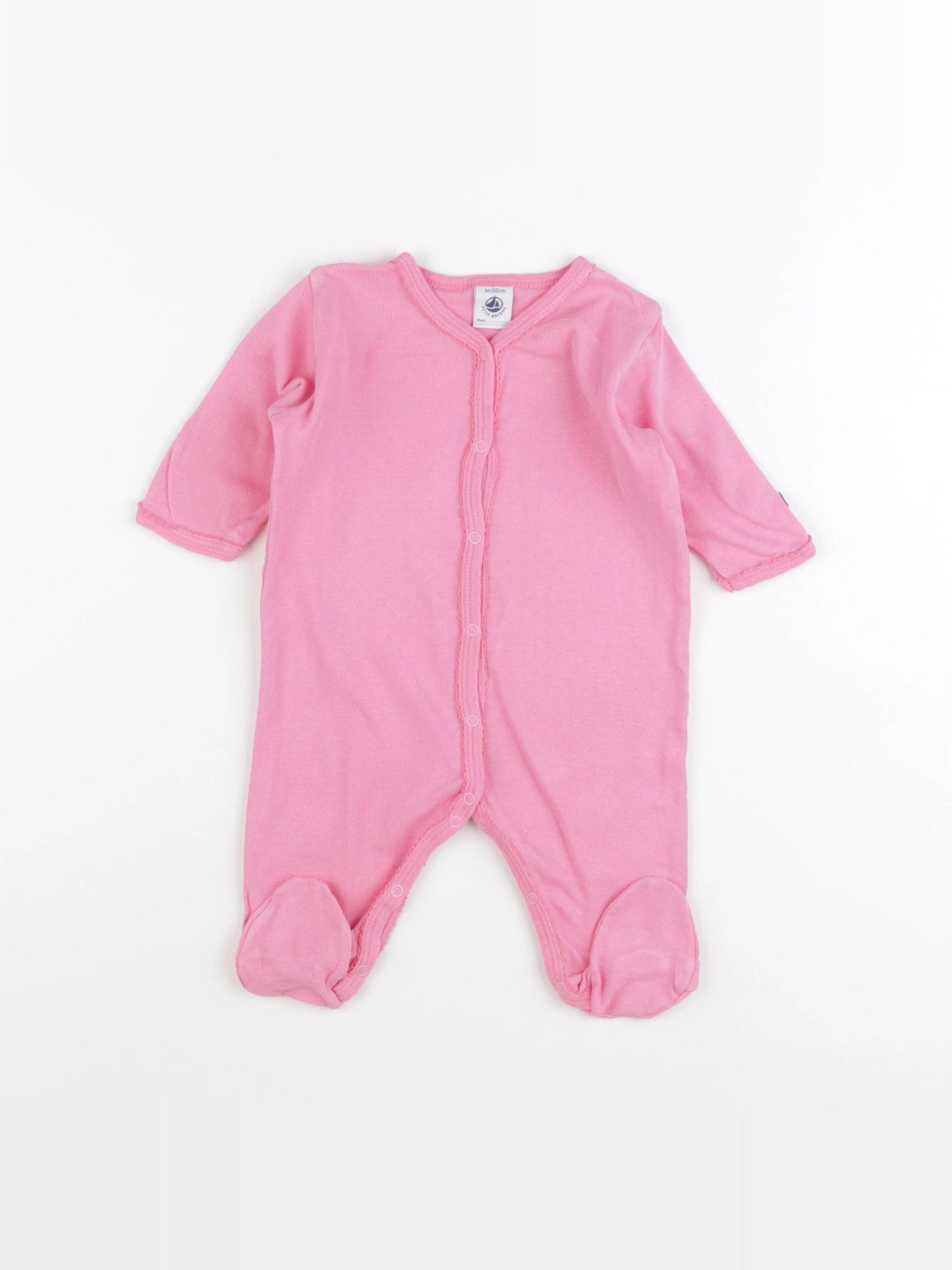 Petit Bateau - pyjama coton rose - 3 mois
