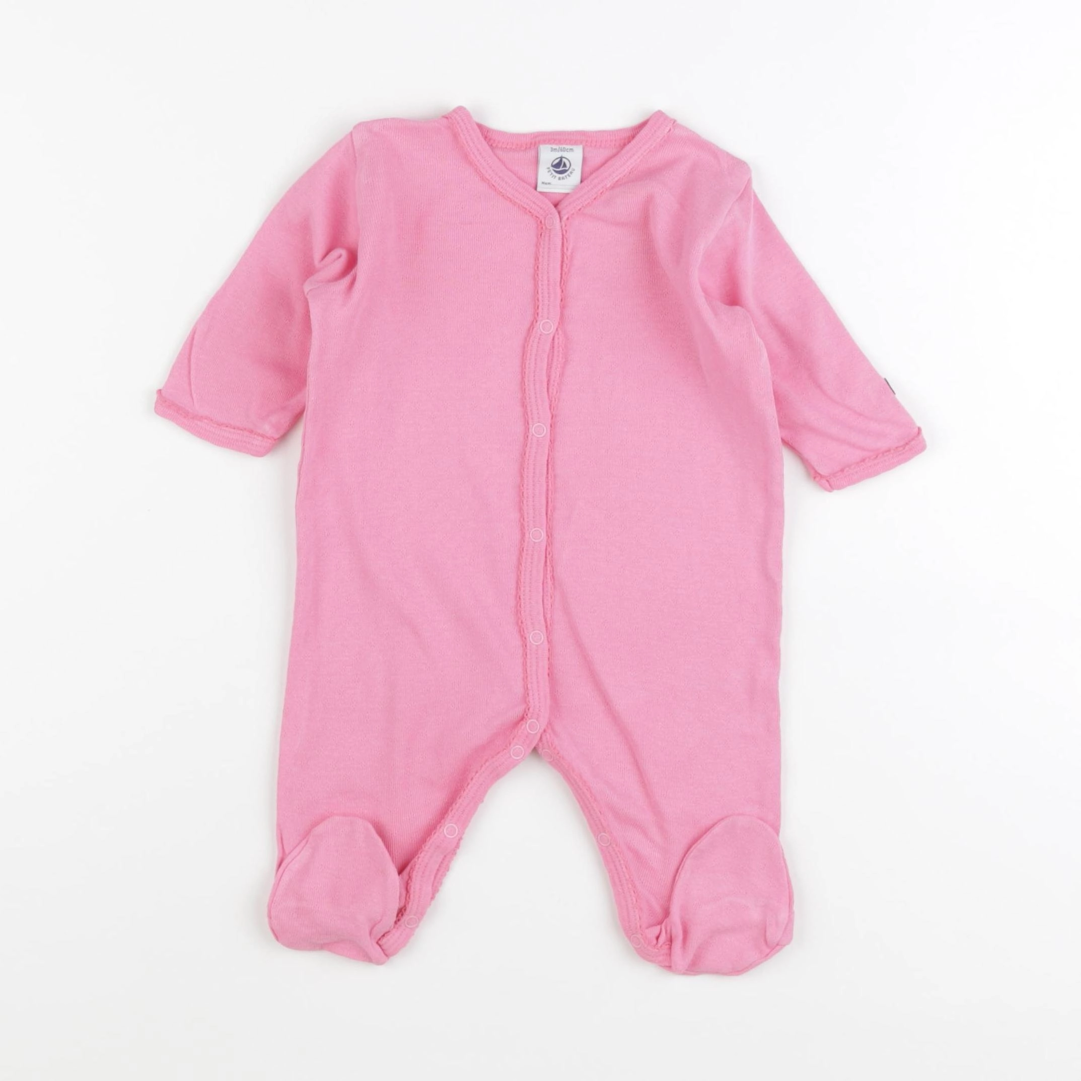 Petit Bateau - pyjama coton rose - 3 mois