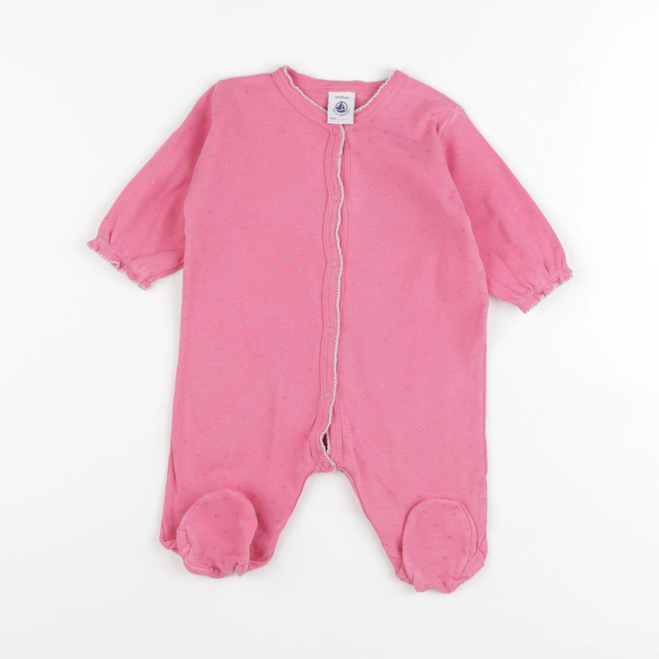 Petit Bateau - pyjama coton rose - 3 mois