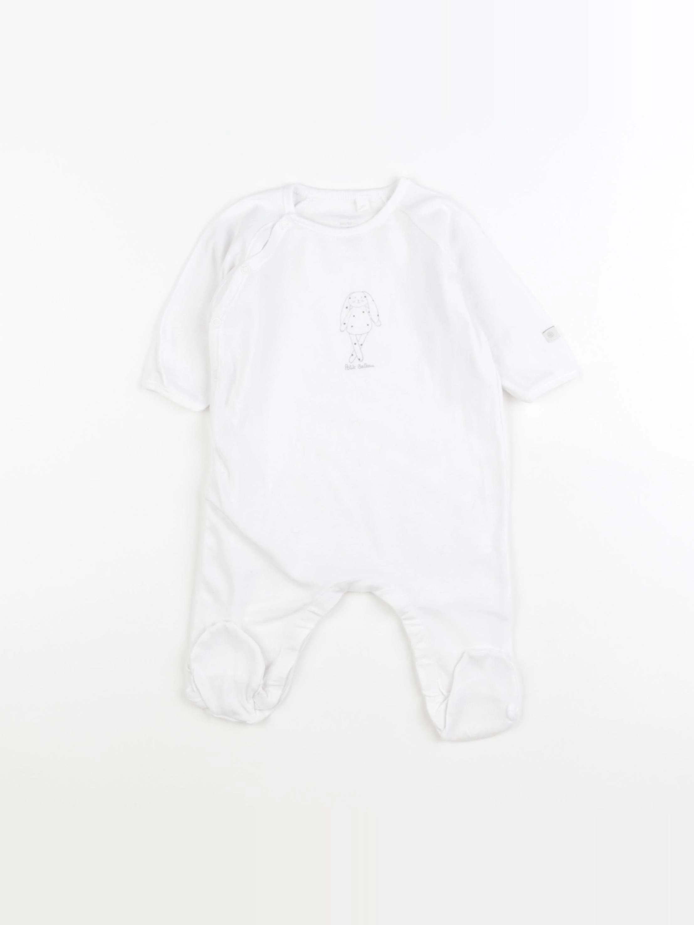 Petit Bateau - pyjama coton blanc - 3 mois