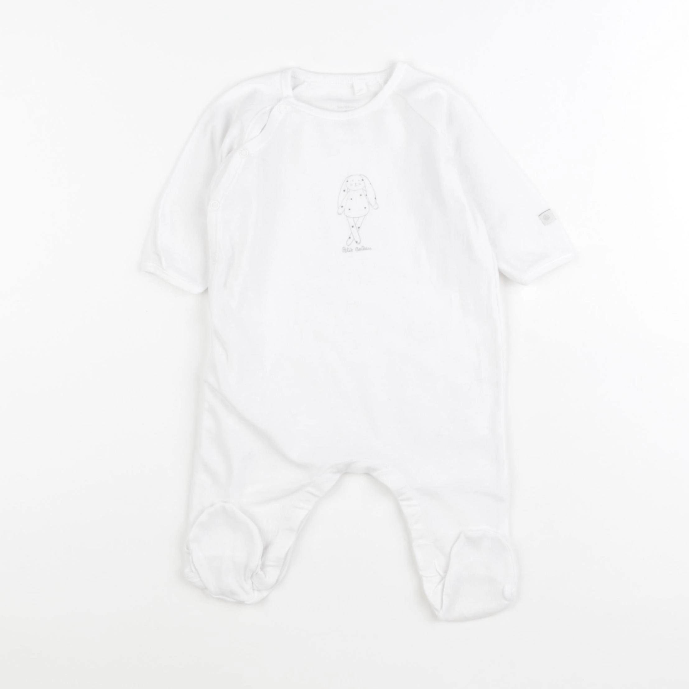 Petit Bateau - pyjama coton blanc - 3 mois